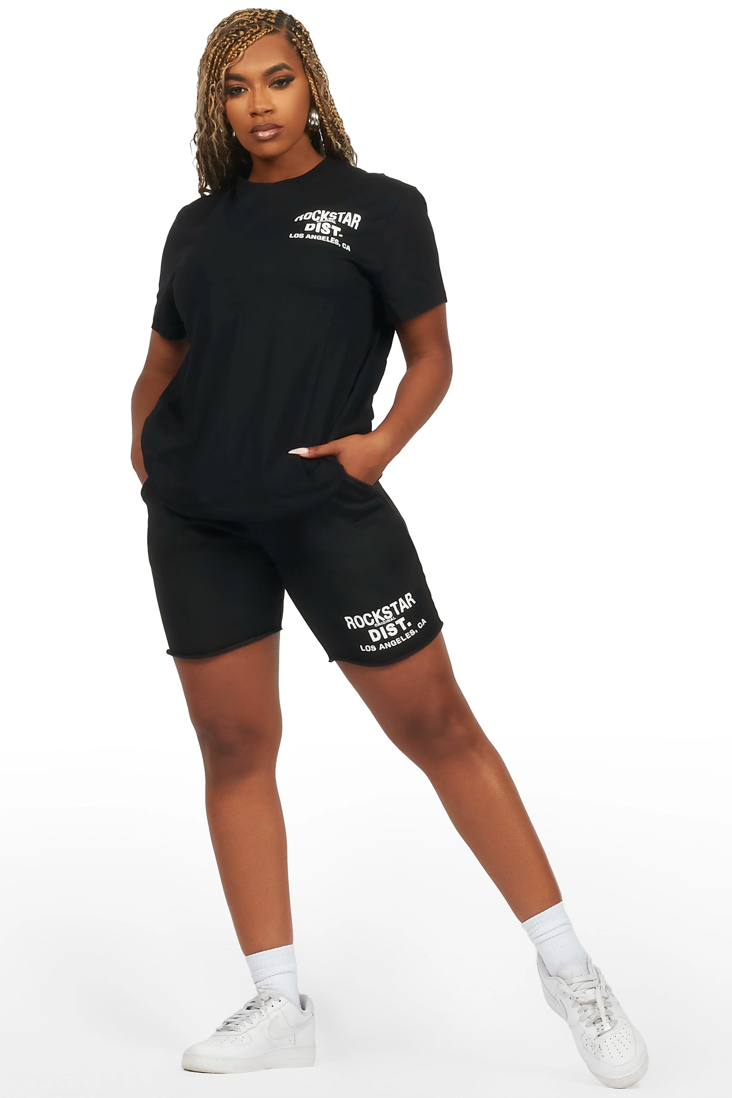 Dalasia Black T-Shirt Short Set