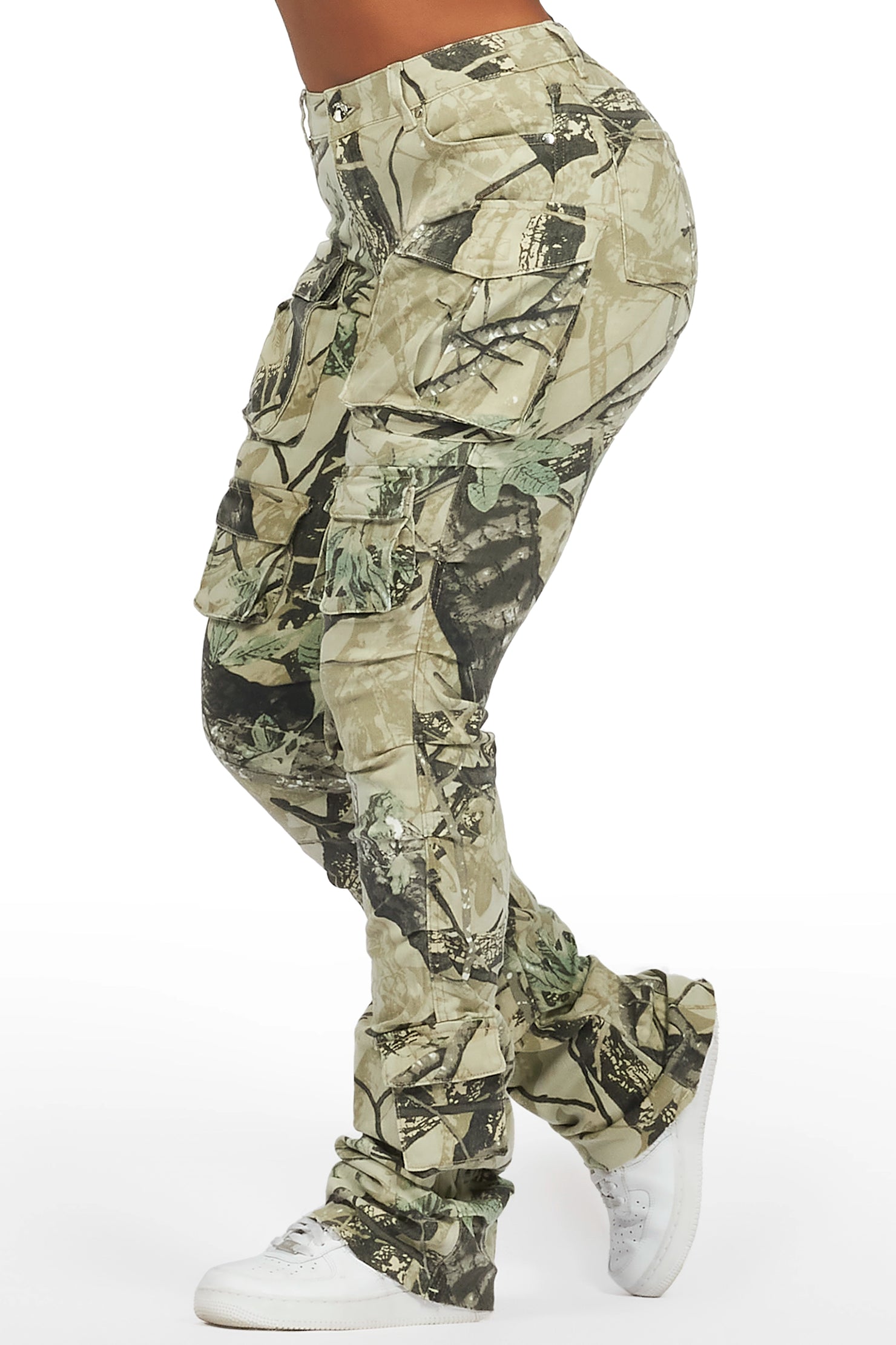 Chabria Tree Camo Stacked Flare Jean