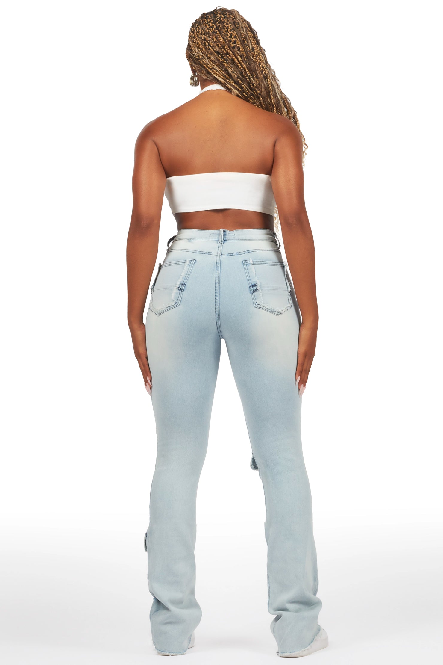 Antione Light Wash Stacked Flare Jean