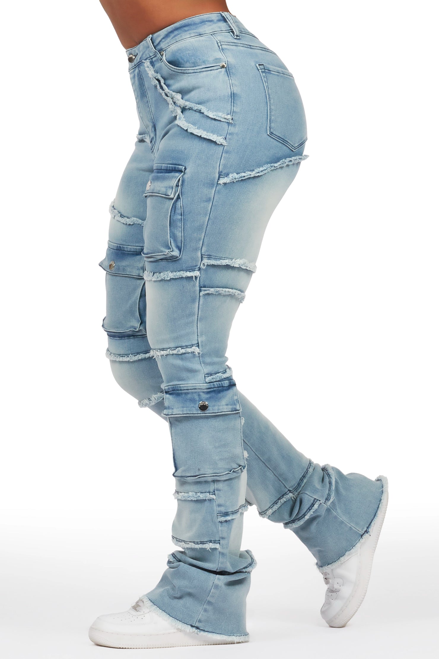 Mikayla Blue Stacked Flare Jean
