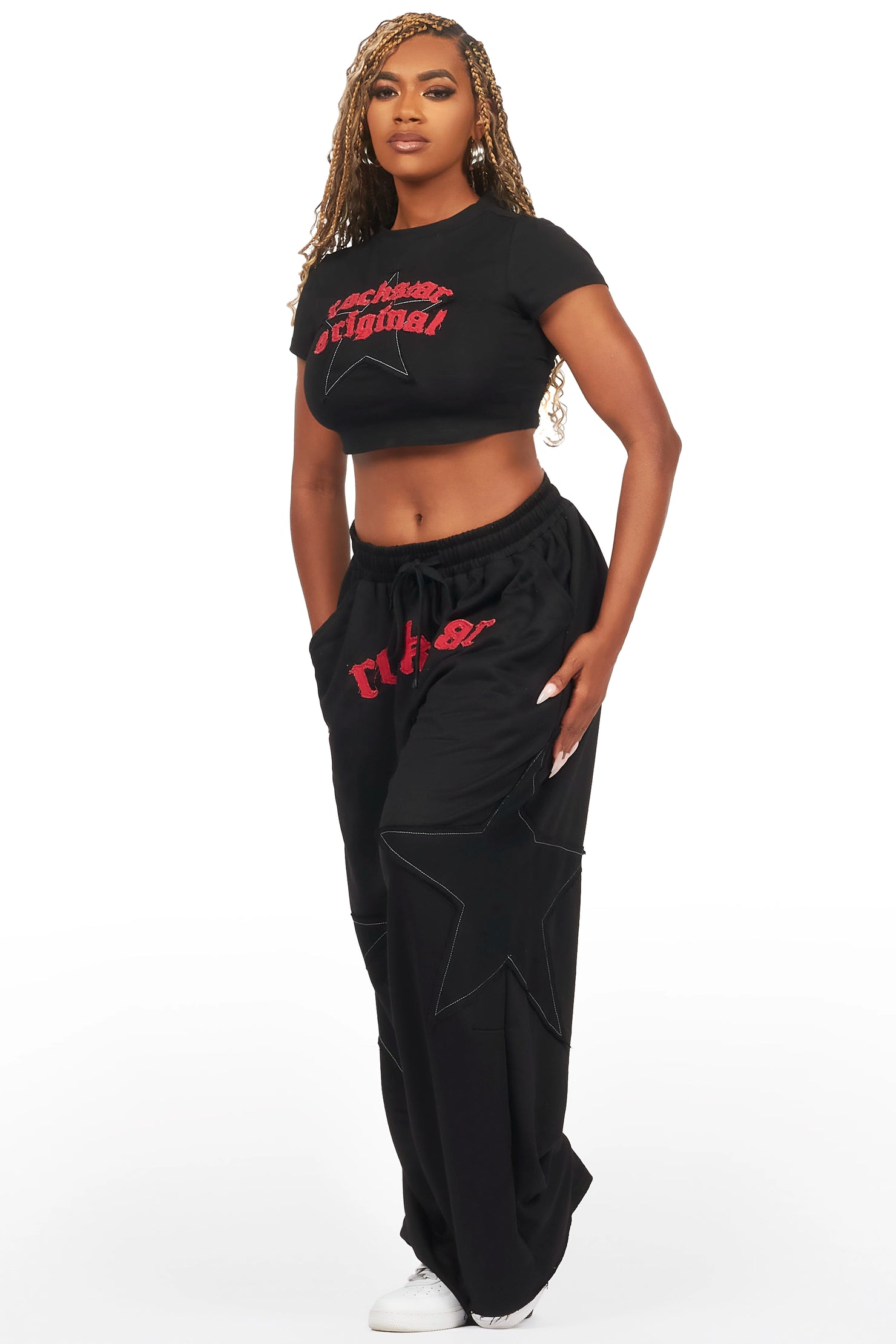 Shelley Black/Red T-Shirt Trackset