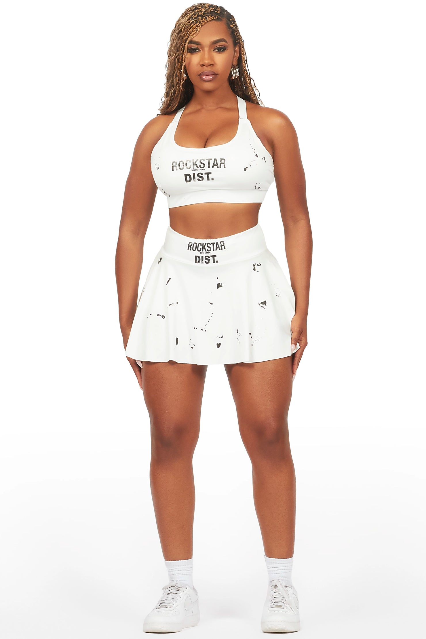 Tiffanie White Skirt Set