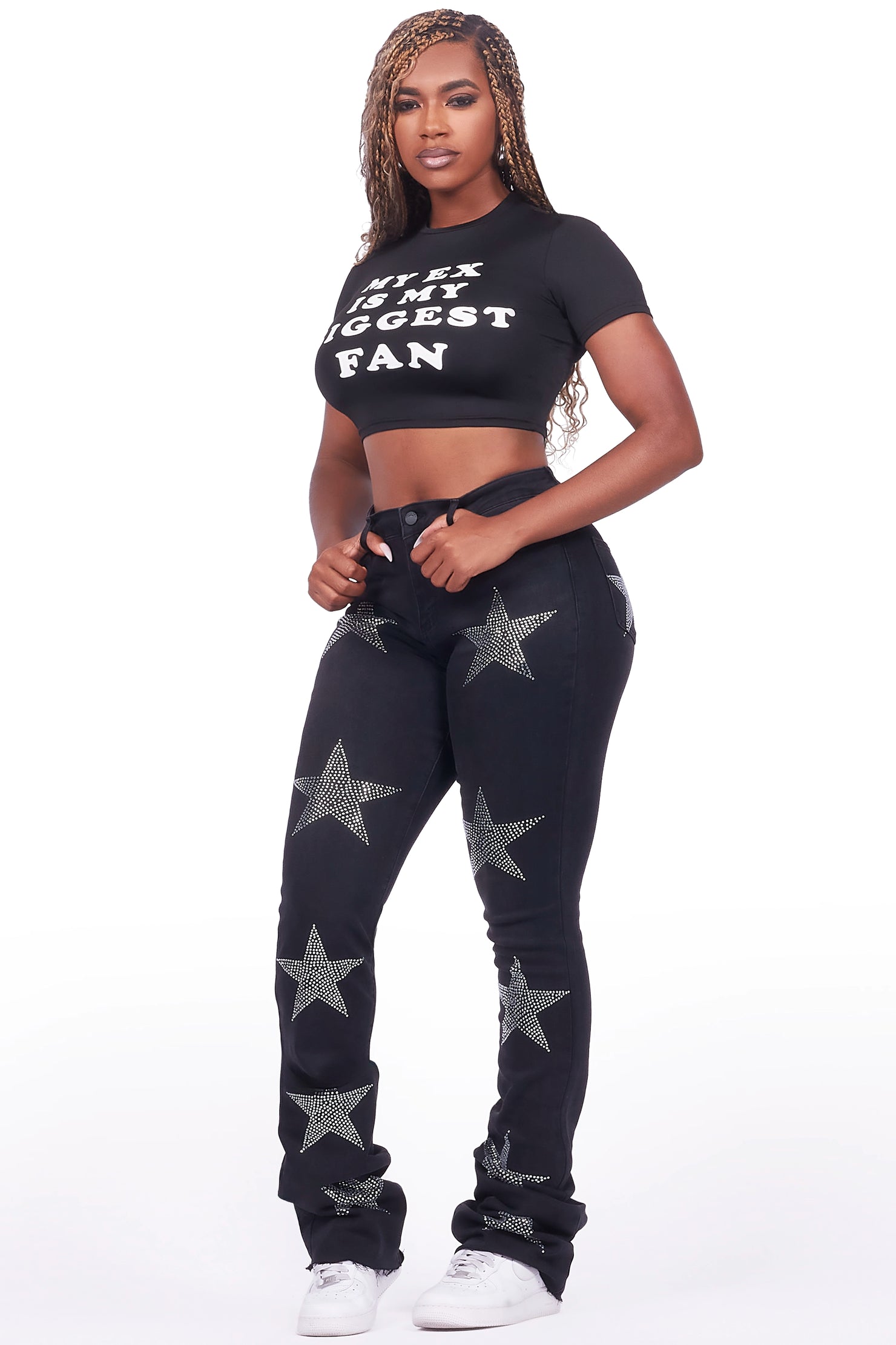 Sarina Black Crop T-Shirt