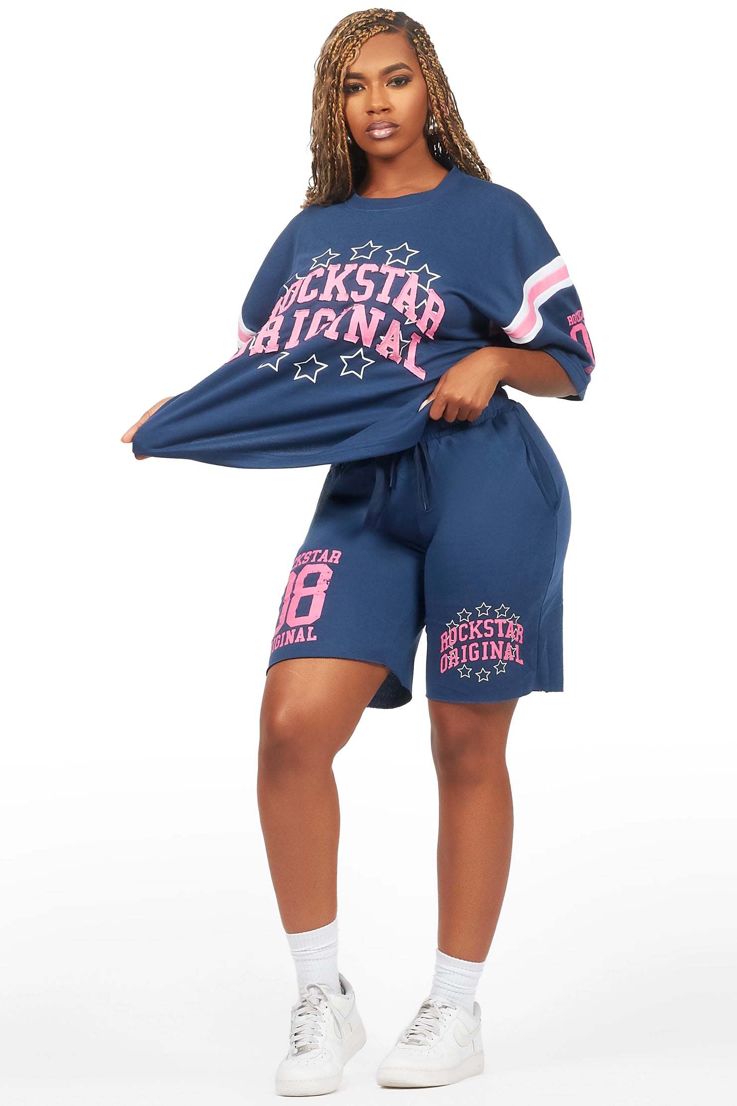 Ronnica Navy T-Shirt Short Set