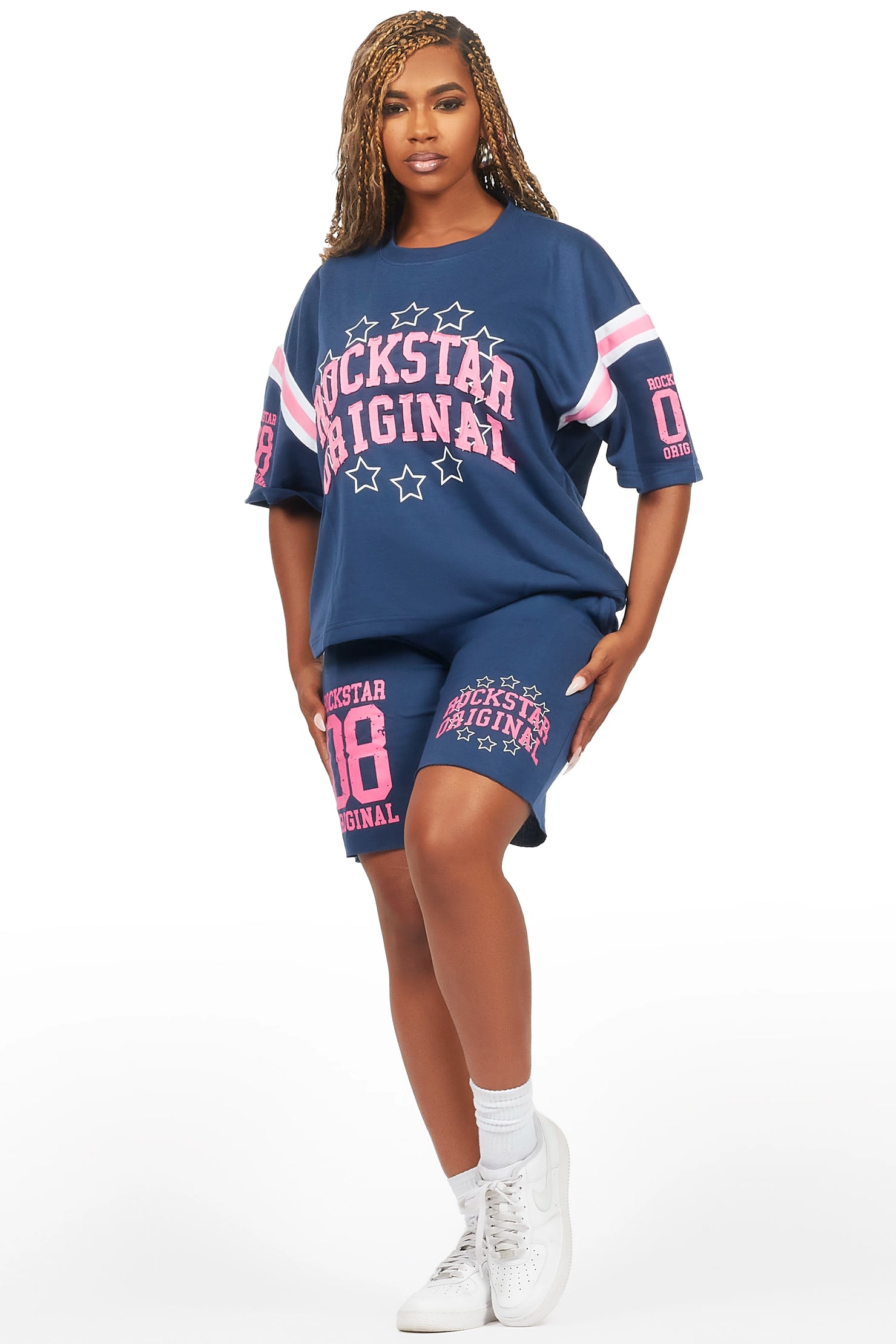 Ronnica Navy T-Shirt Short Set