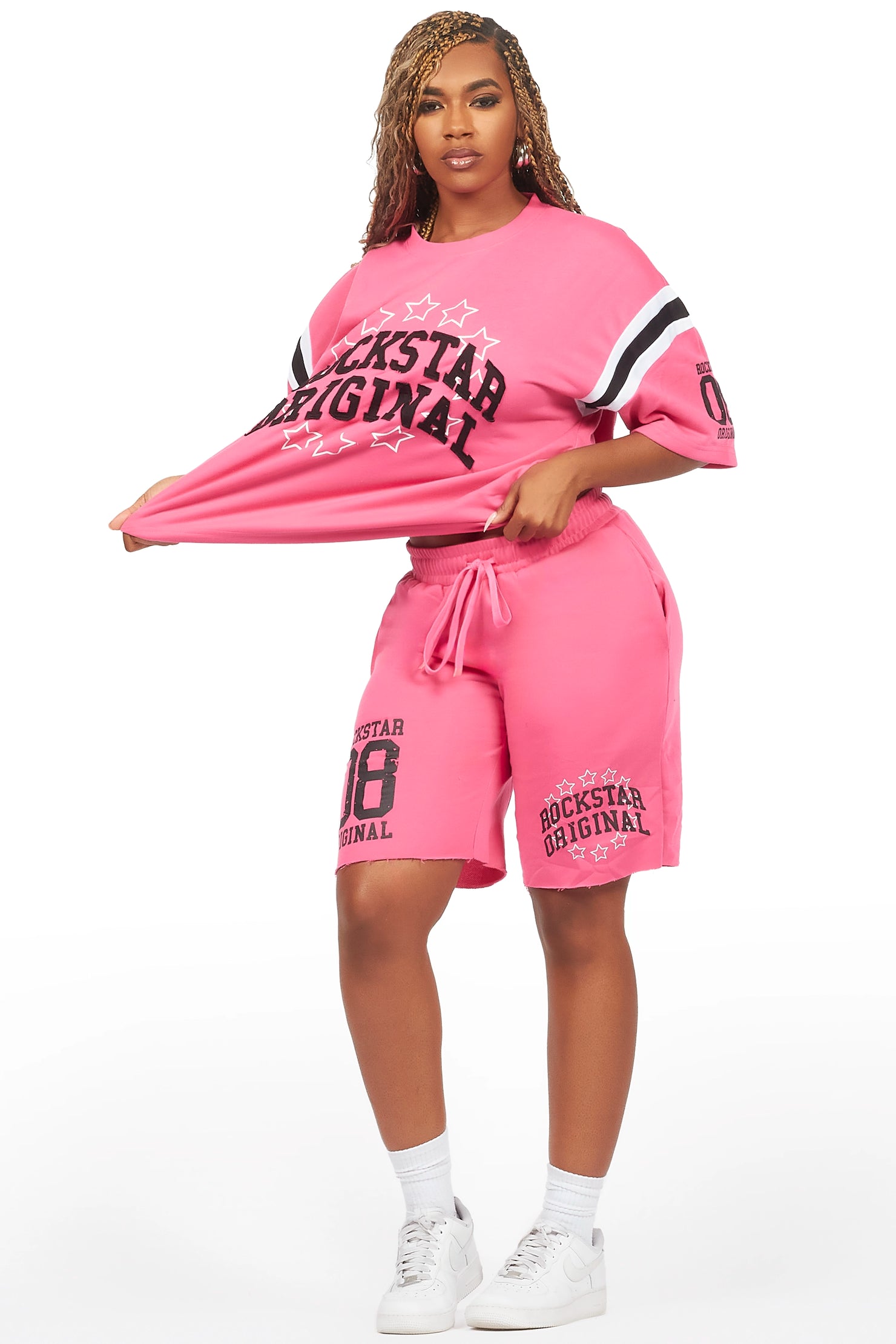 Ronnica Hot Pink T-Shirt Short Set