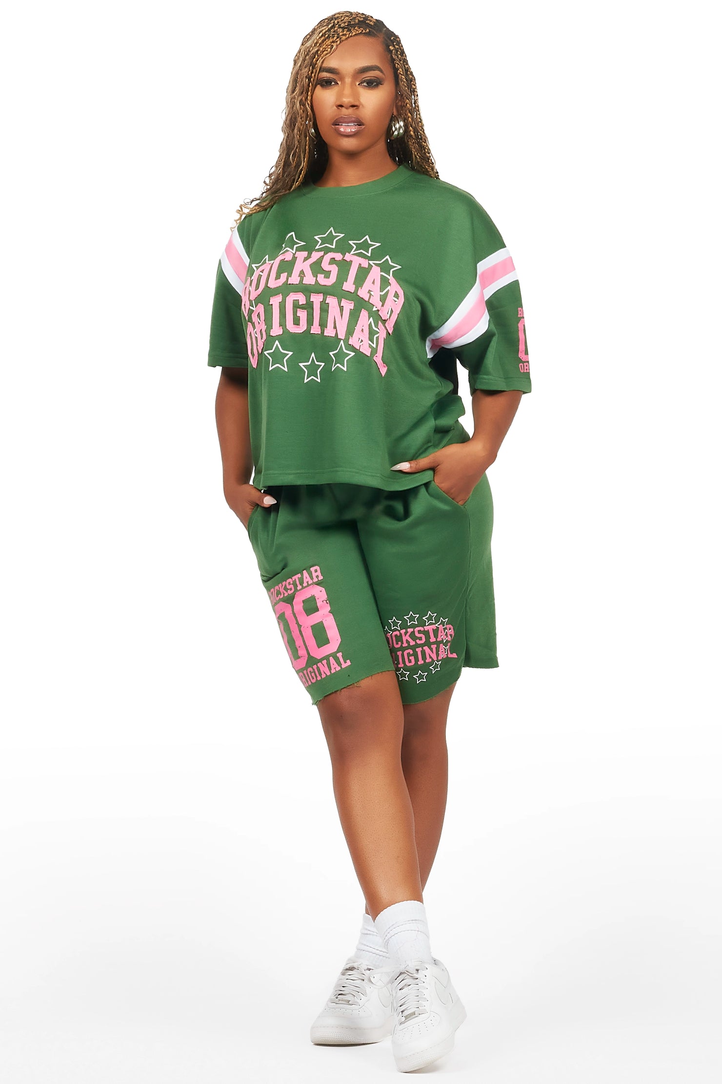 Ronnica Green T-Shirt Short Set