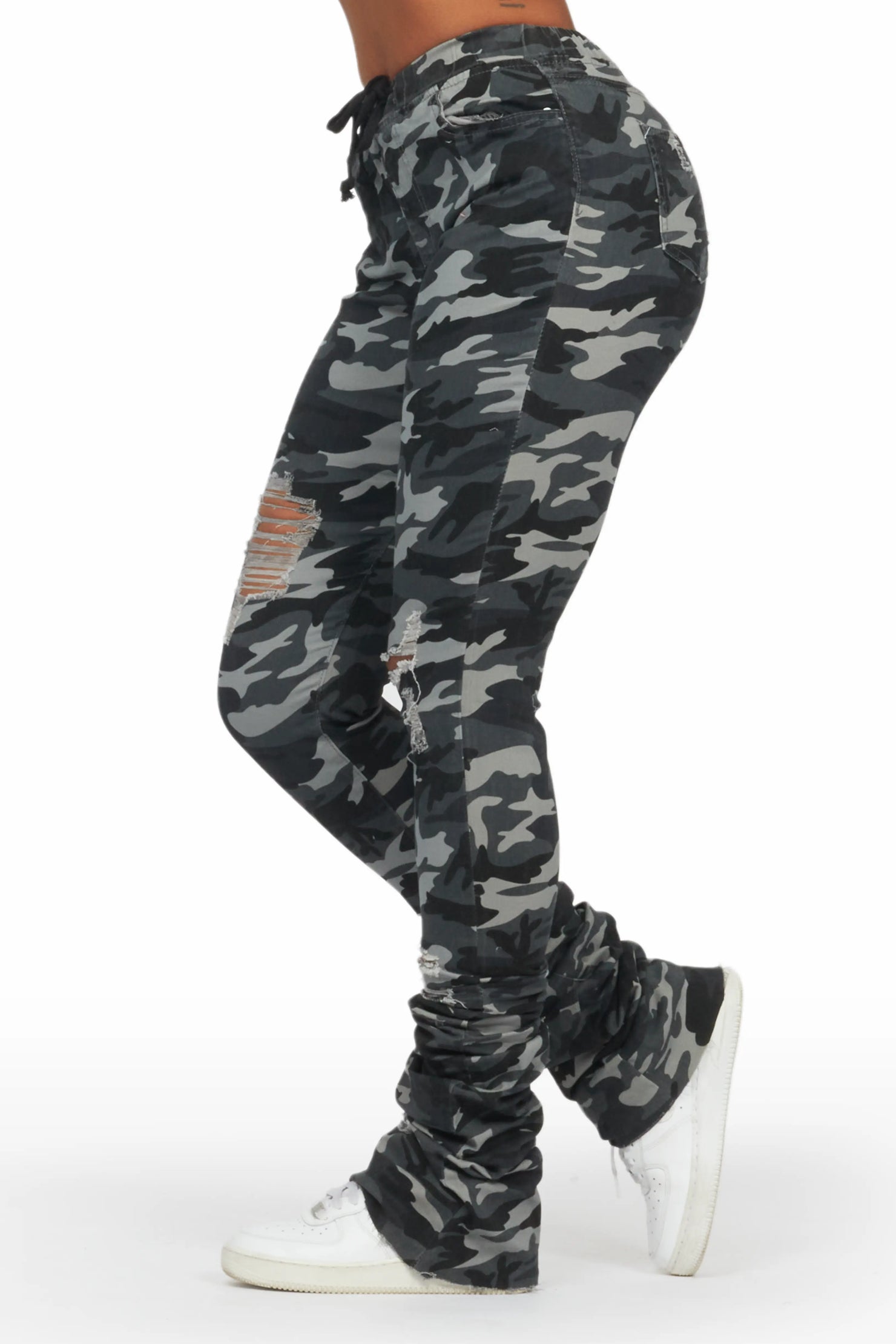 Jaydan Grey Camo Super Stacked Pant
