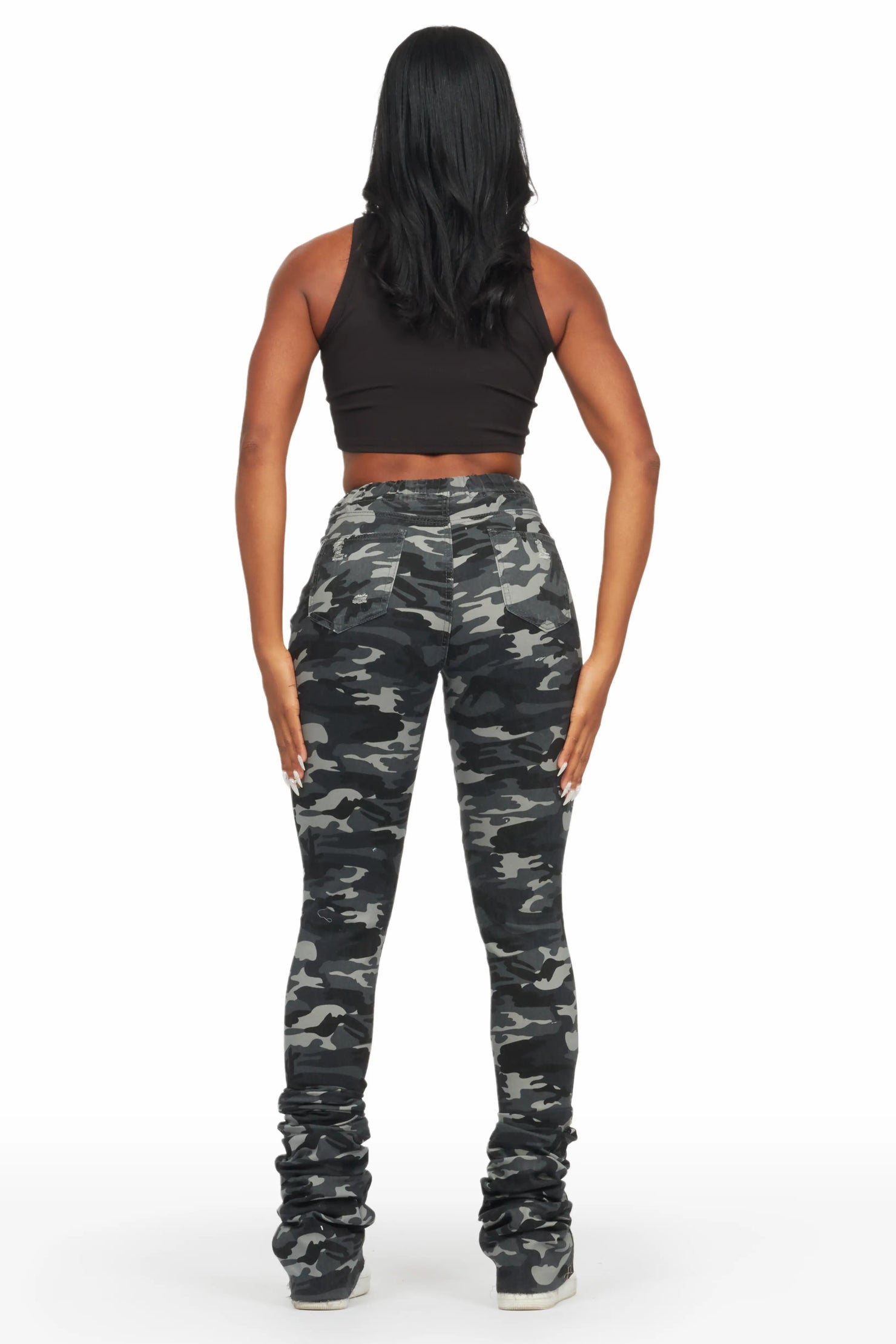 Jaydan Grey Camo Super Stacked Pant