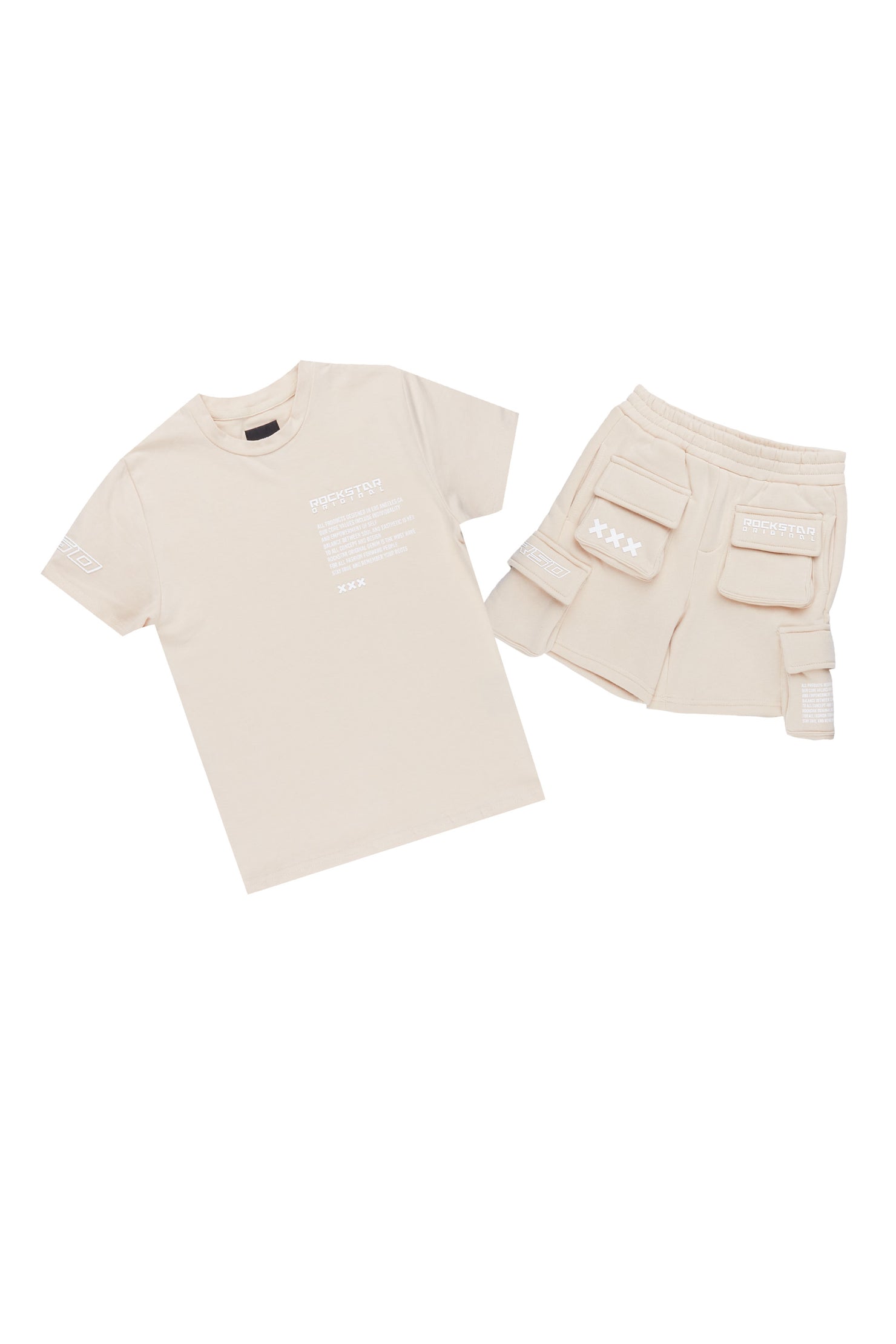 Kids Jash Short Set-Beige