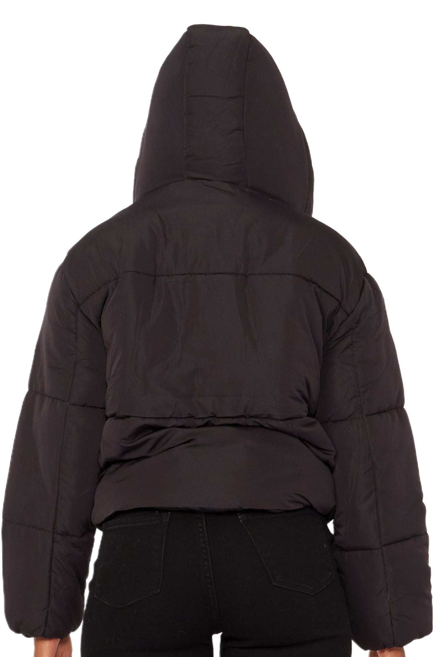 Kalisha Black Rhinestone Puffer Jacket