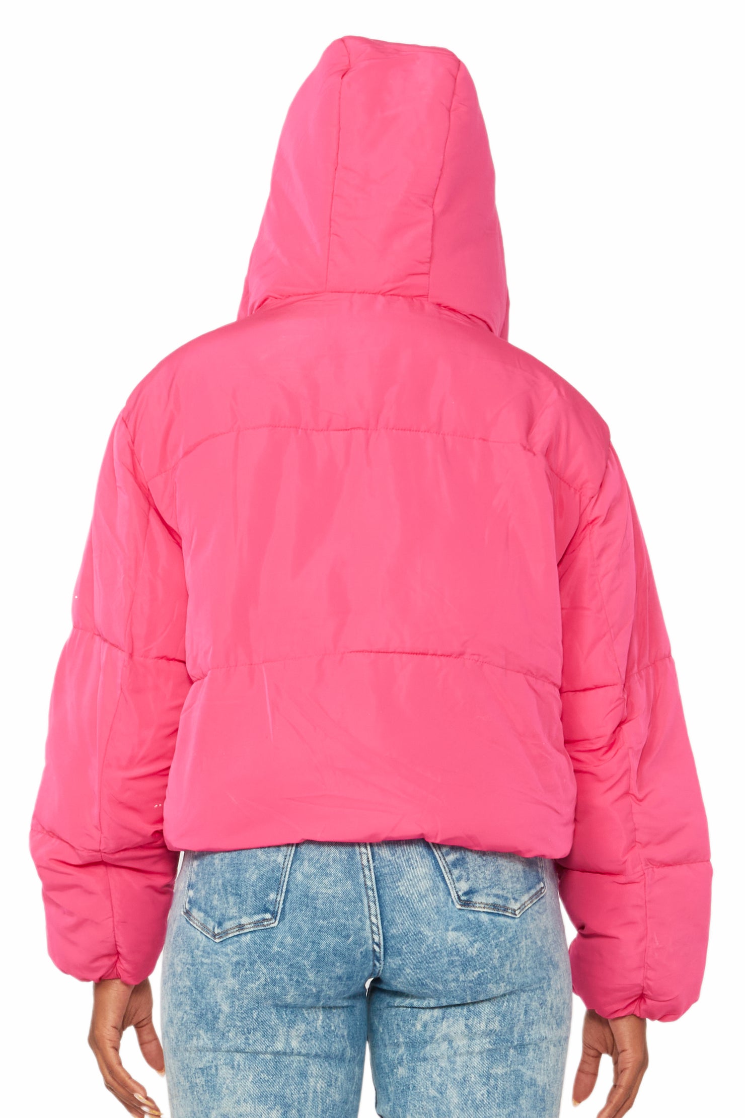Keira Fuchsia Drippy Puffer Jacket