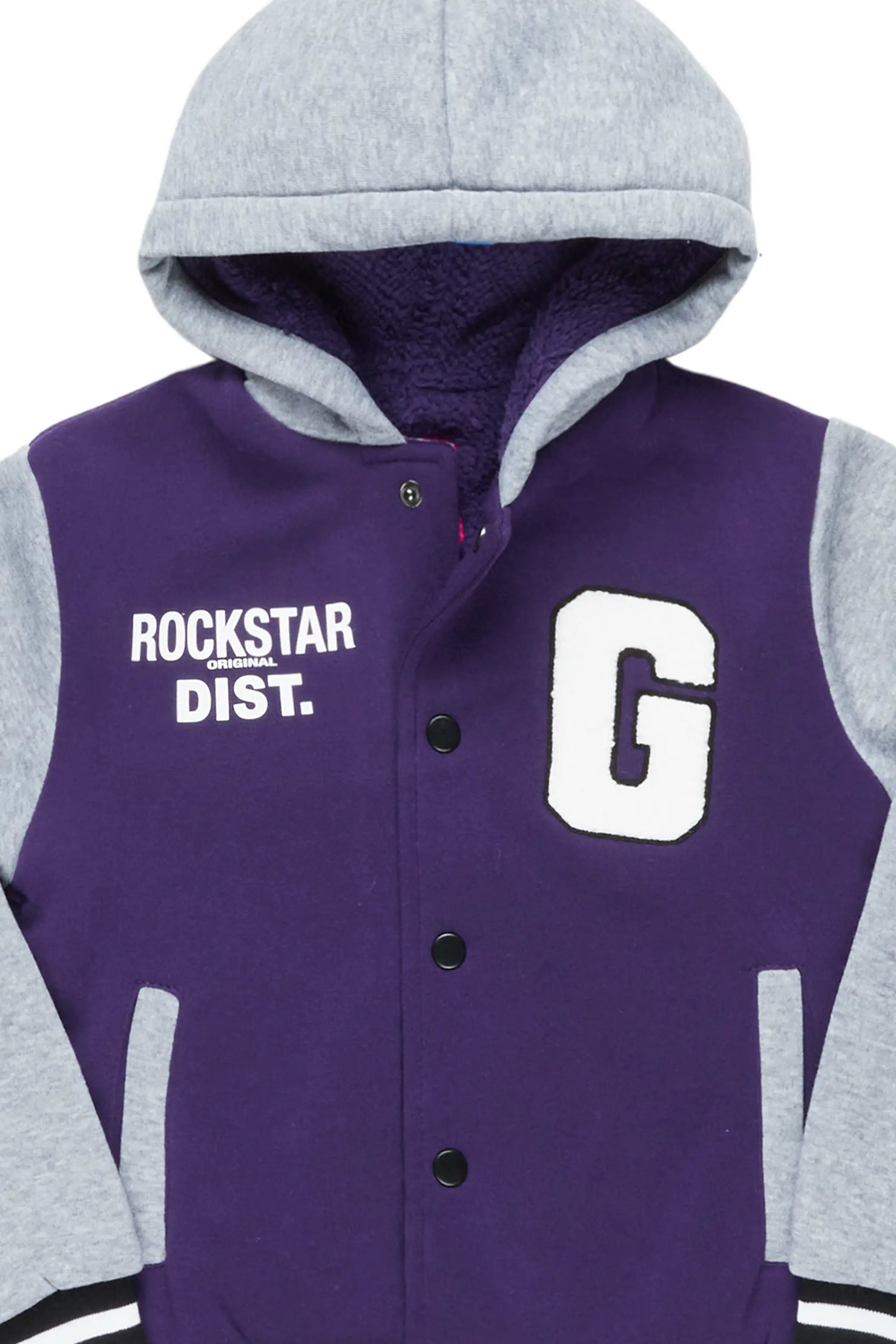 Kids Lalit Purple Varsity Jacket