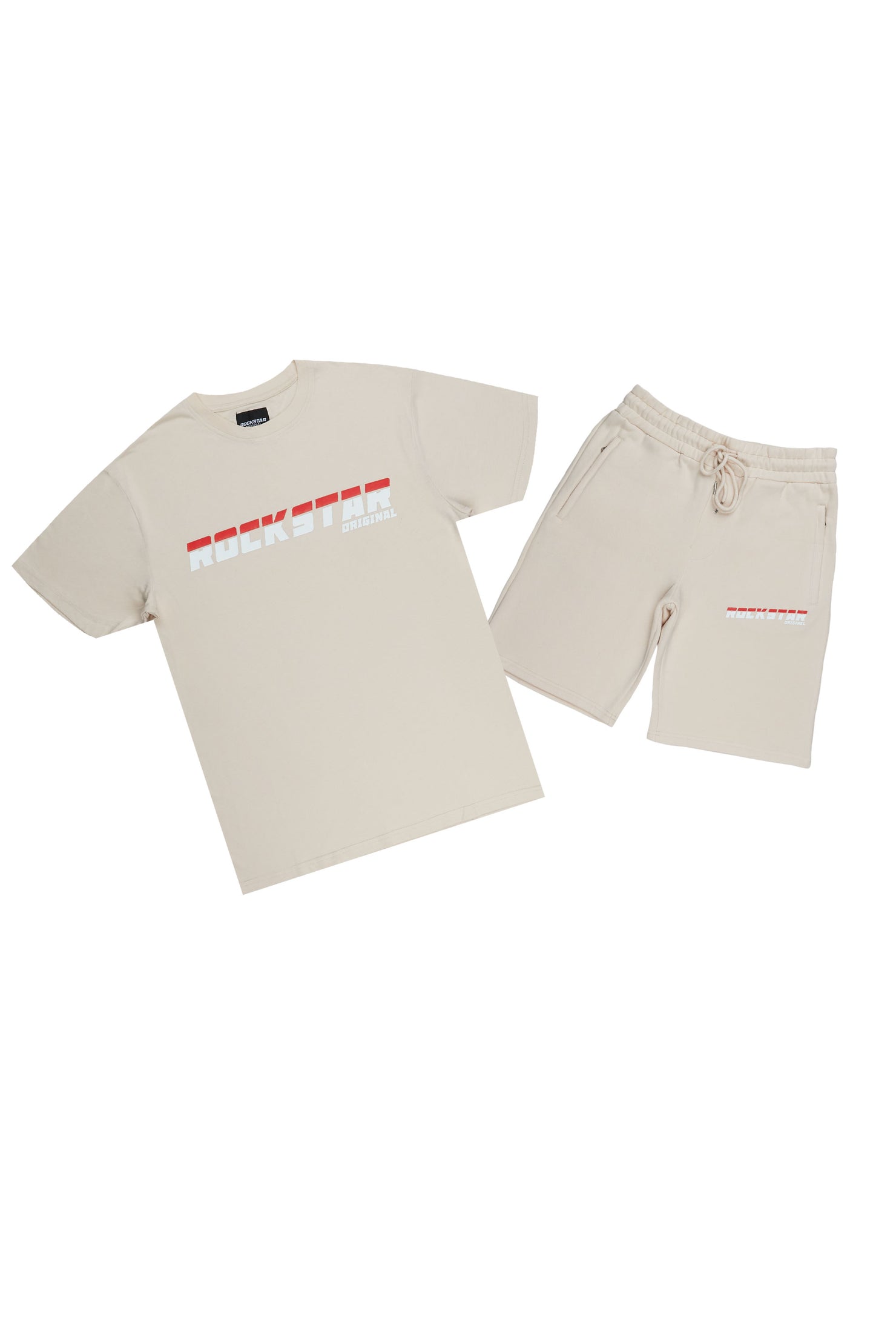 Kingsley Beige Graphic T-Shirt/ Short Set