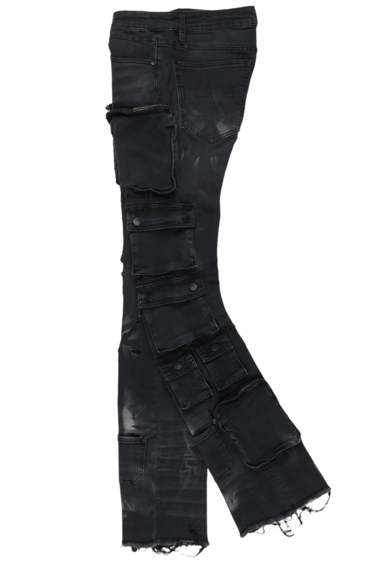 Konrad Grey Wash Cargo Stacked Flare Jean