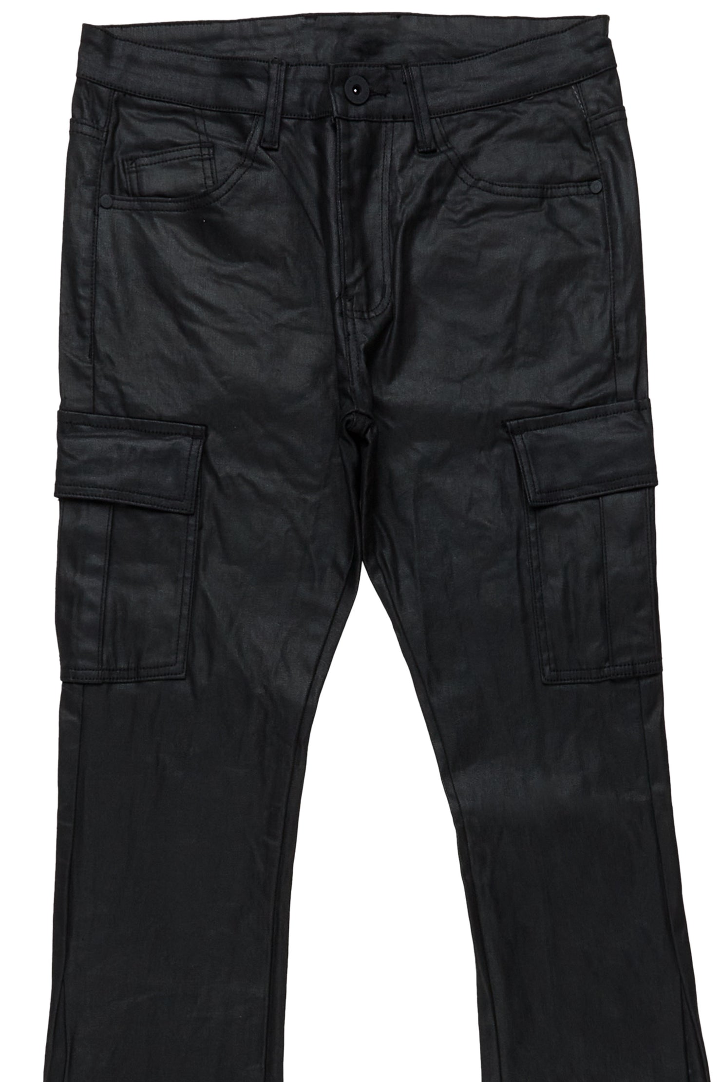 Kooper Black Stacked Flare Jean