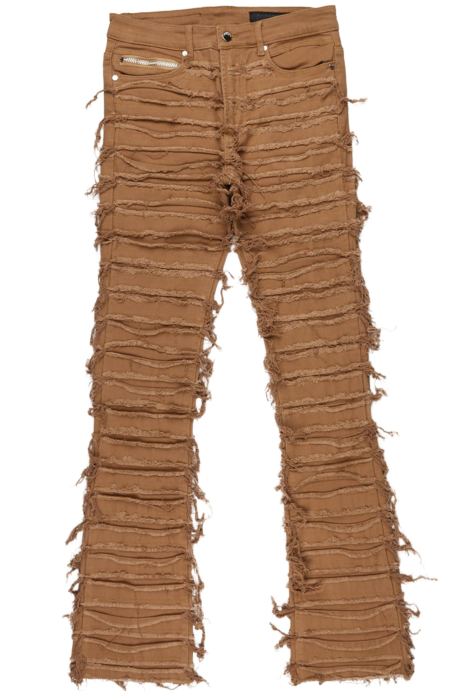 Kunno Beige Stacked Flare Jean