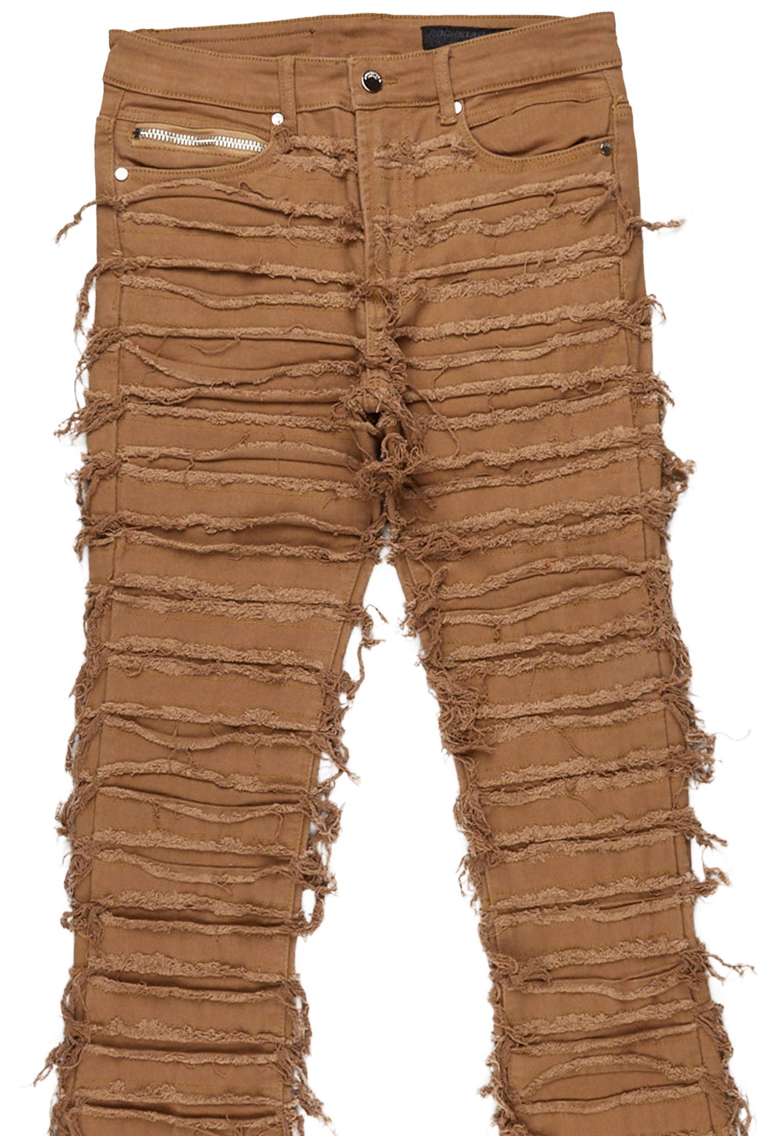 Kunno Beige Stacked Flare Jean