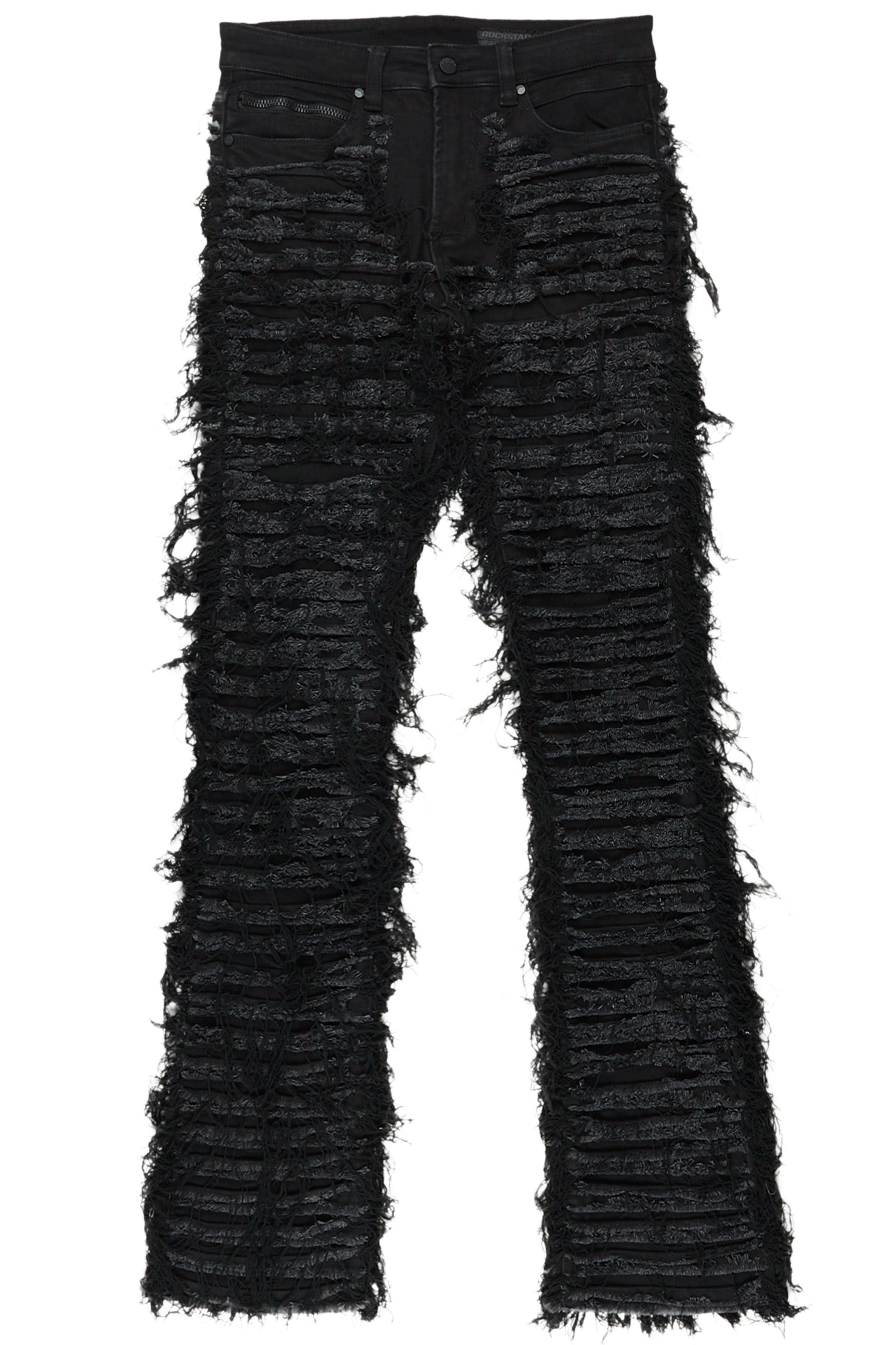 Kunno Black Stacked Flare Jean