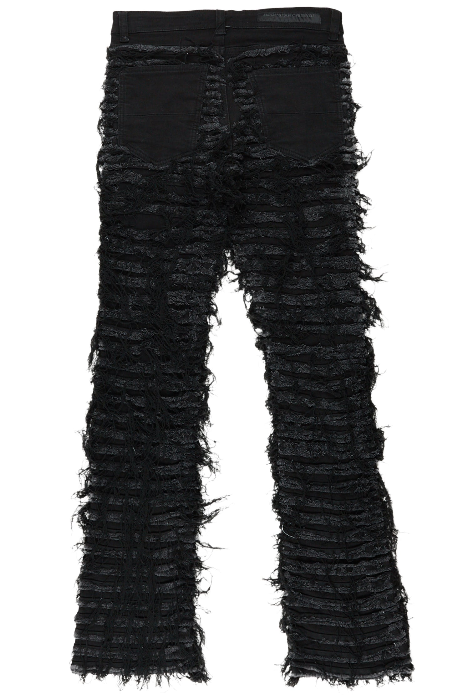 Kunno Black Stacked Flare Jean