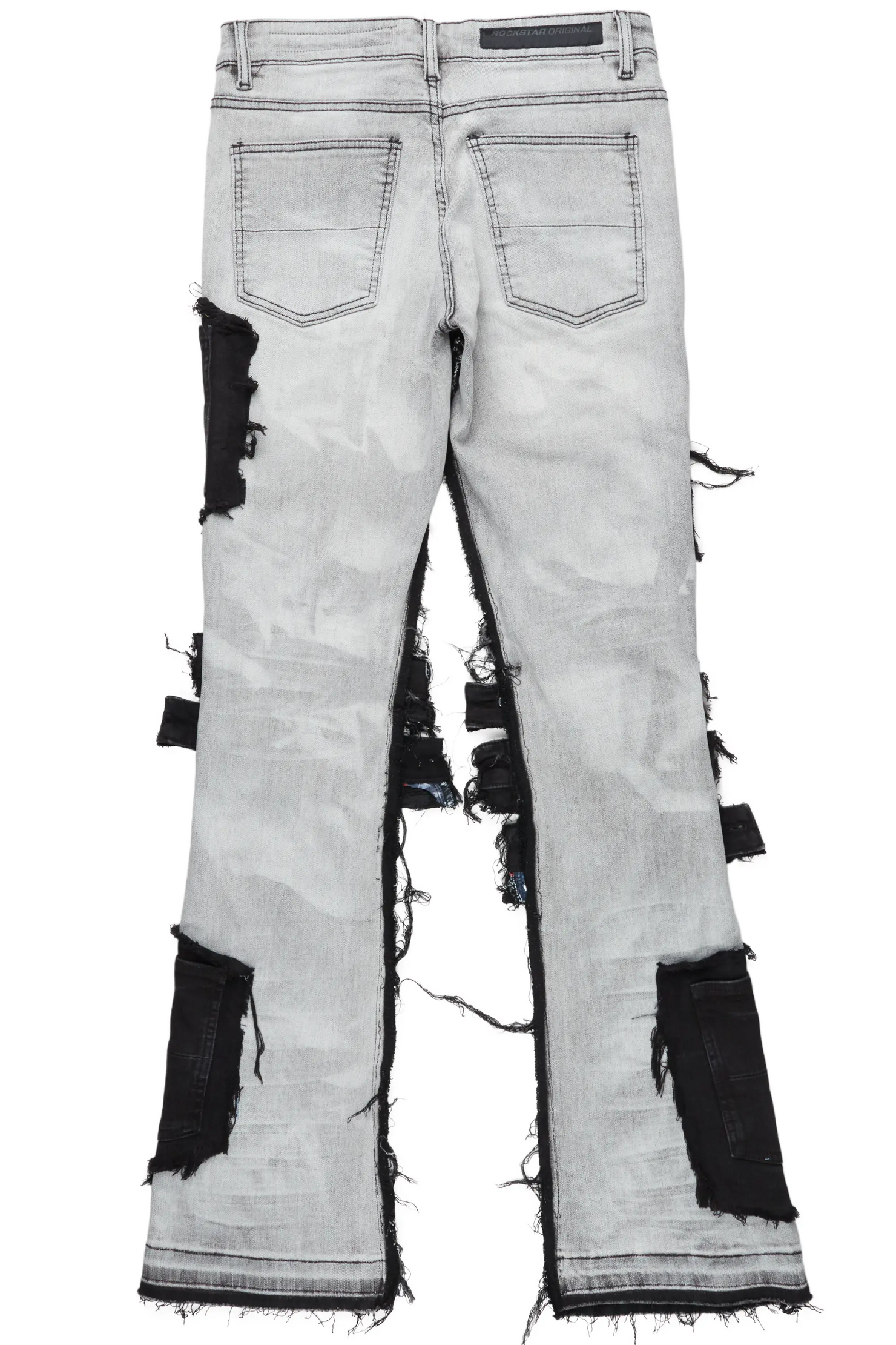 Kurt Grey/Black Patchwork Stacked Flare Jean