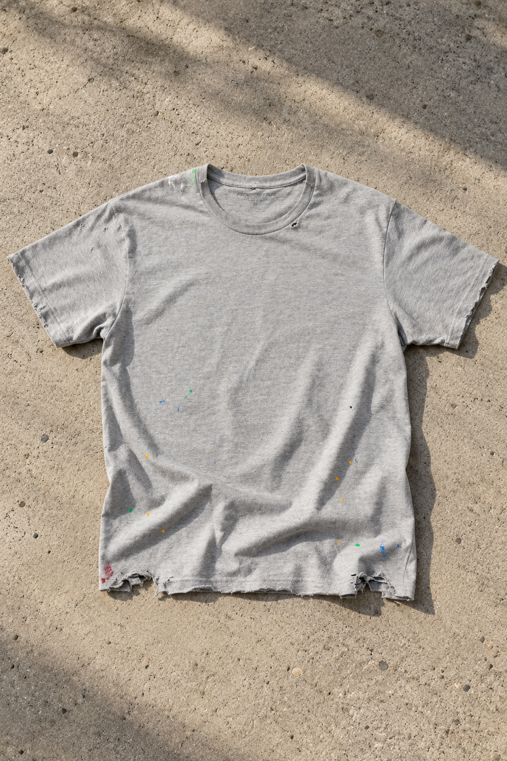 Lazzo Heather Grey Distressed T-Shirt