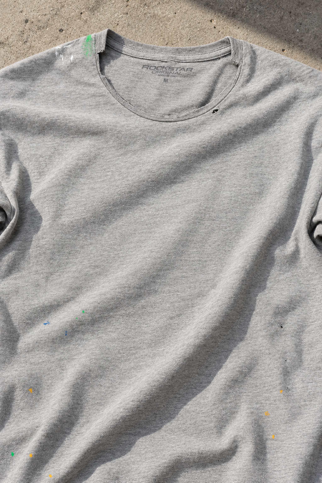 Lazzo Heather Grey Distressed T-Shirt