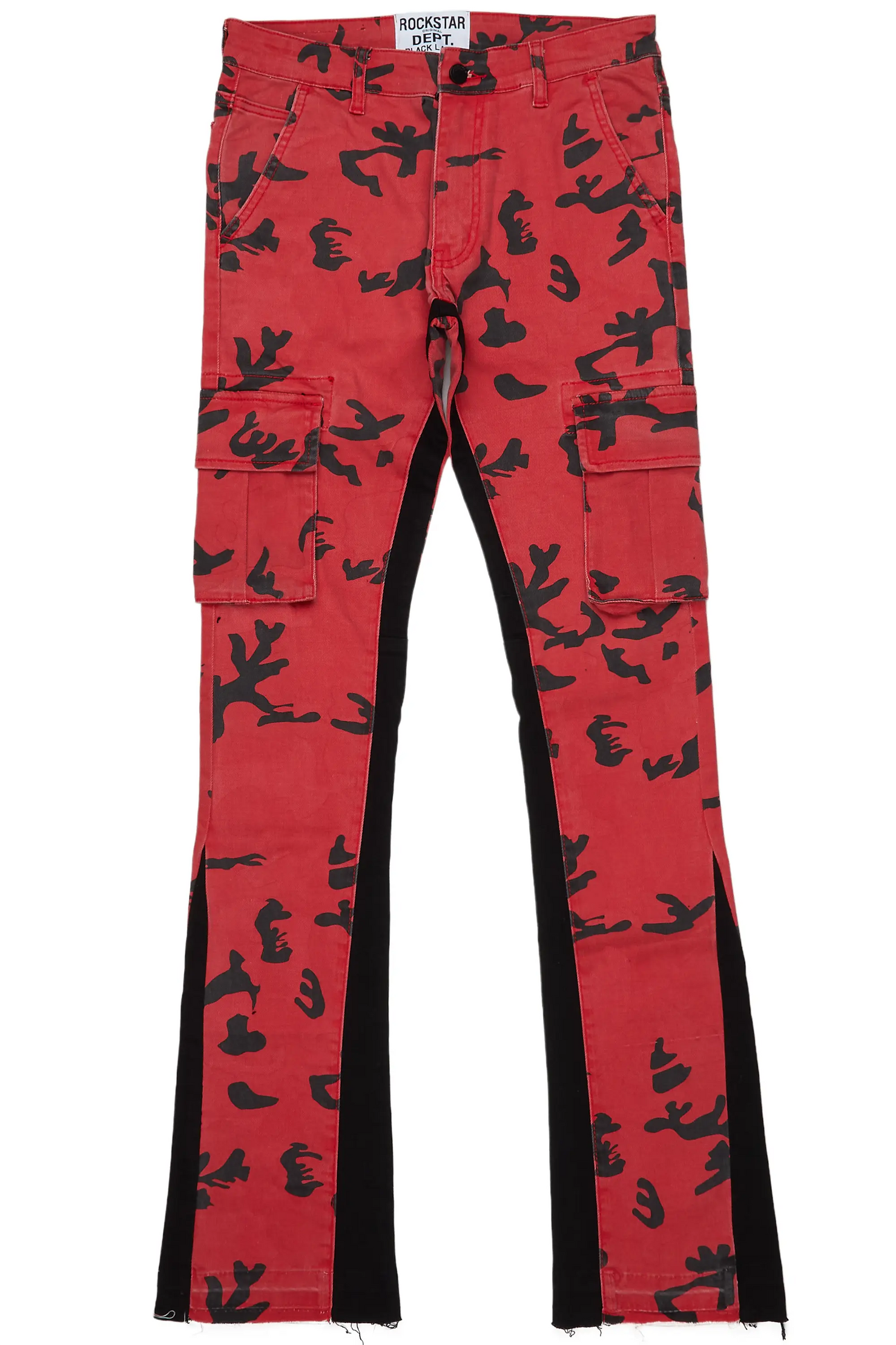 Lester Red Stacked Flare Jean