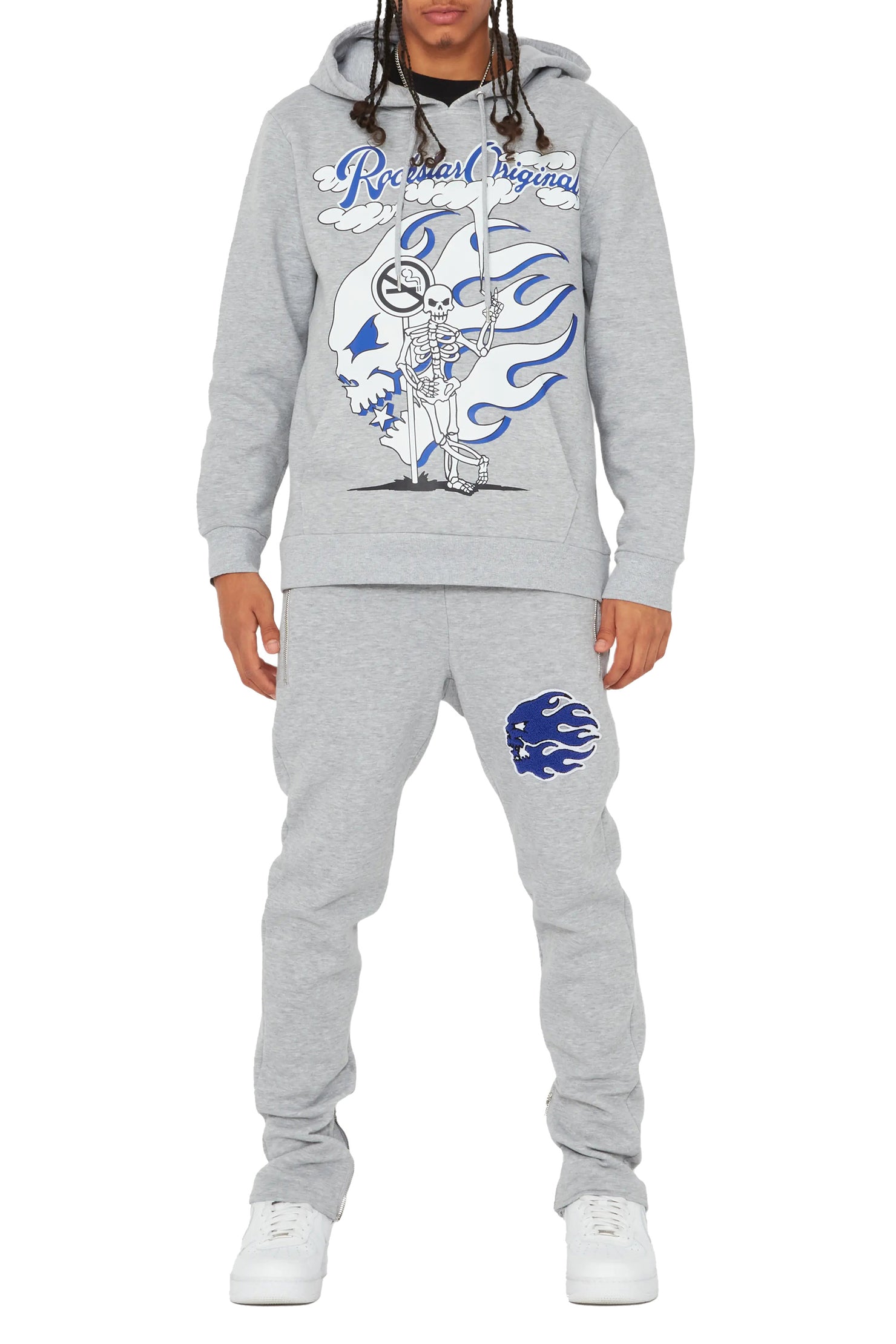 Lynden Heather Grey Slim Fit Track Set