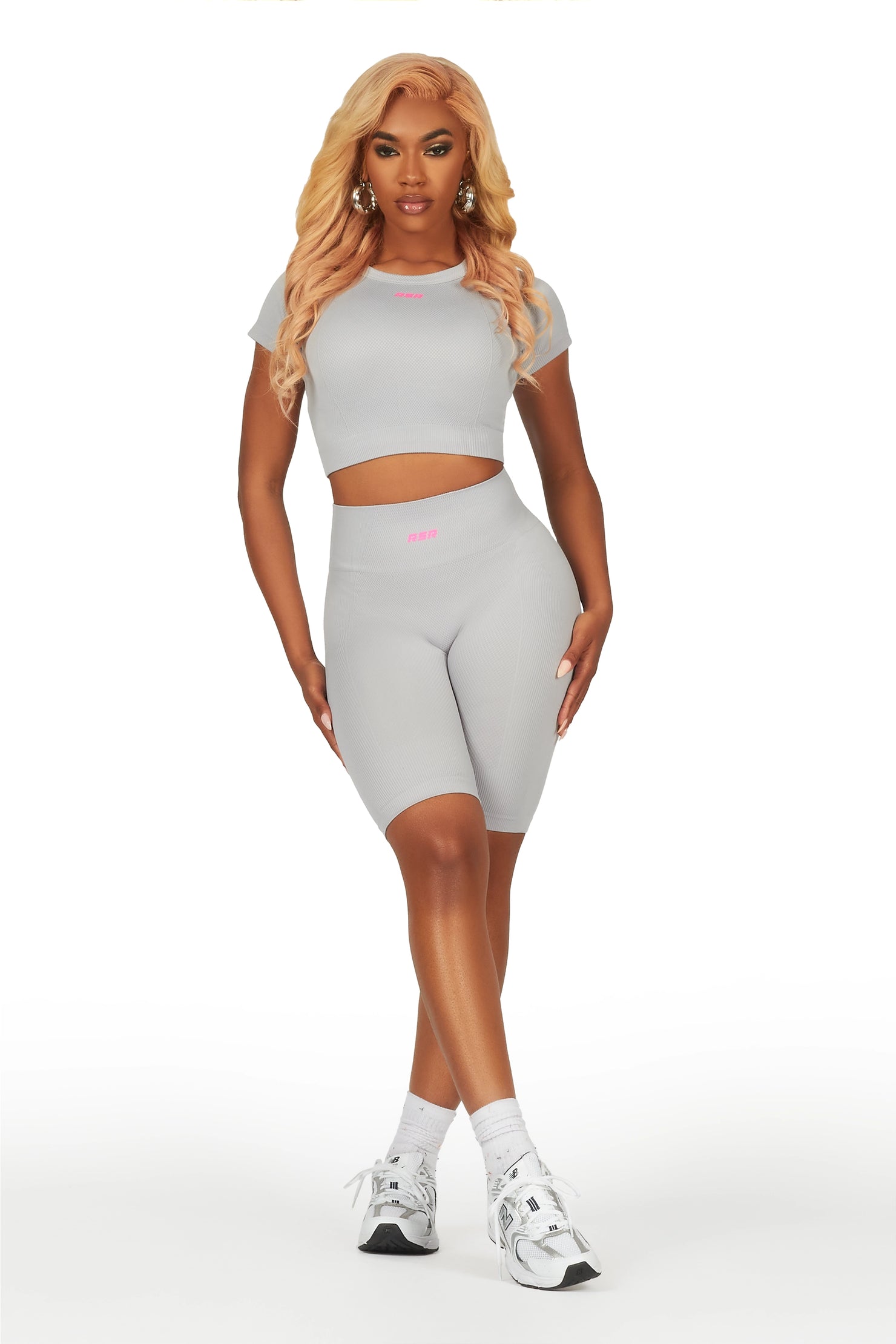 Jaelyn Grey Bike Short Set