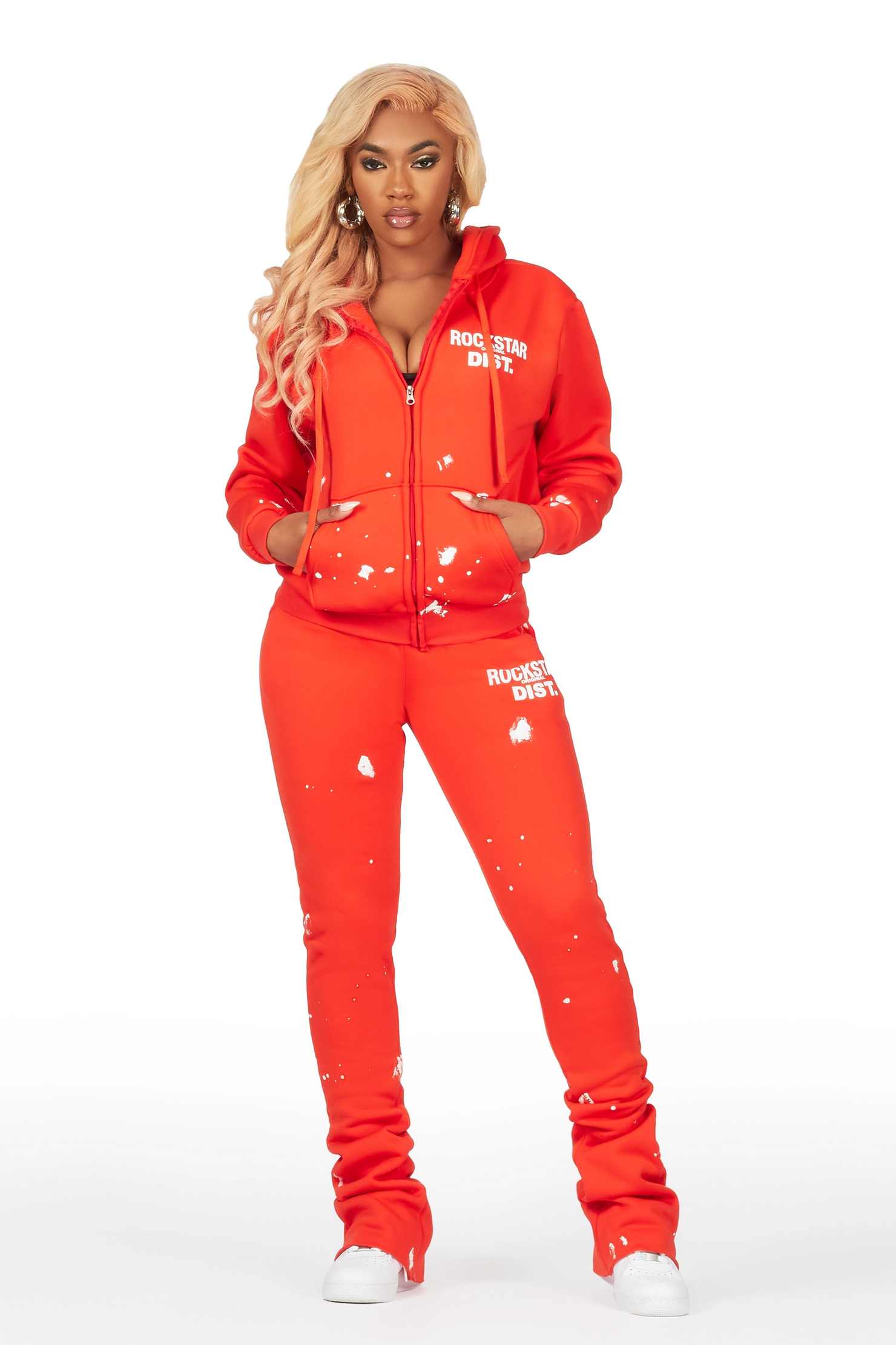 Halloway Bright Coral Zip Up Super Stacked Trackset