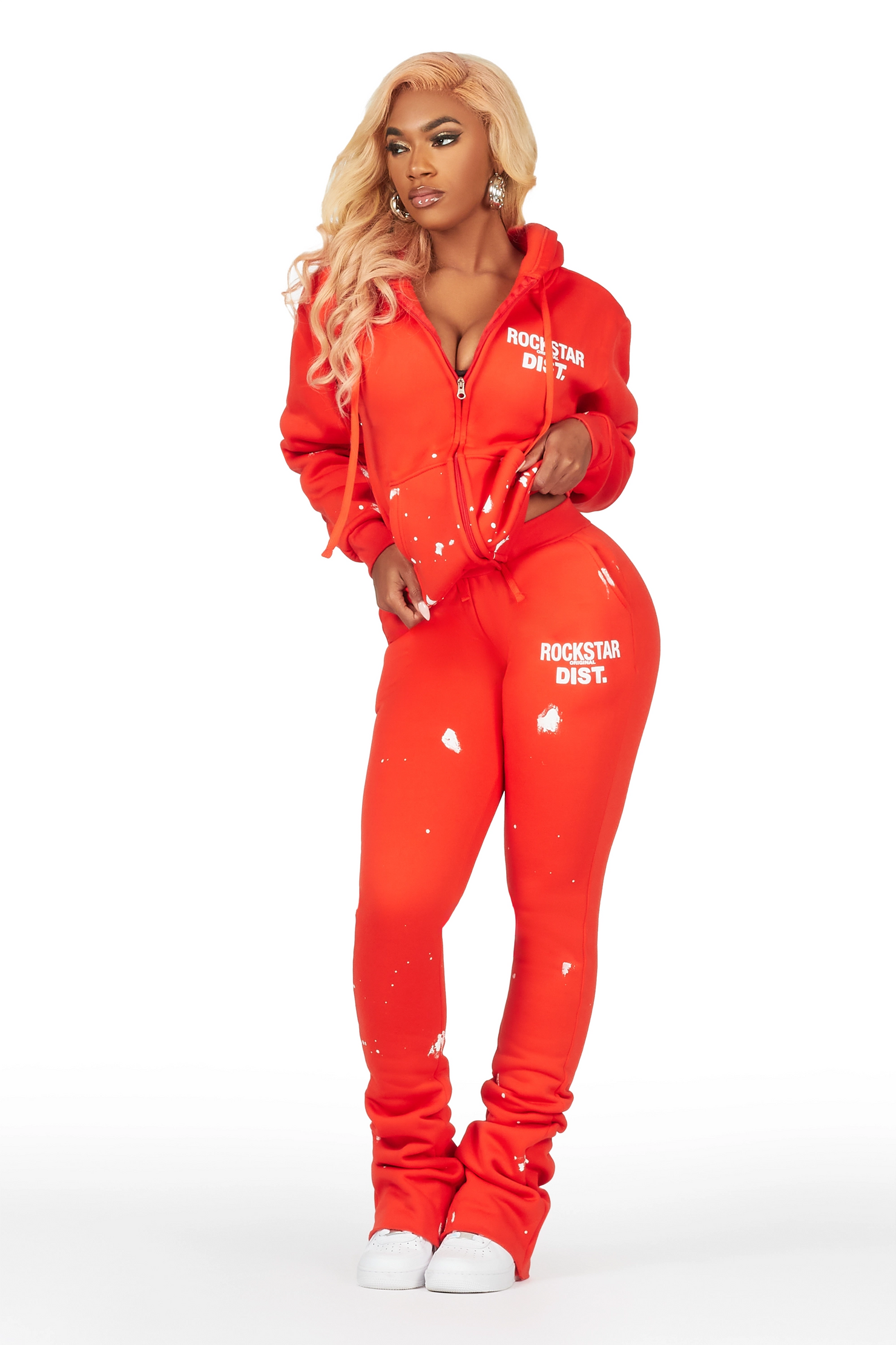 Halloway Bright Coral Zip Up Super Stacked Trackset