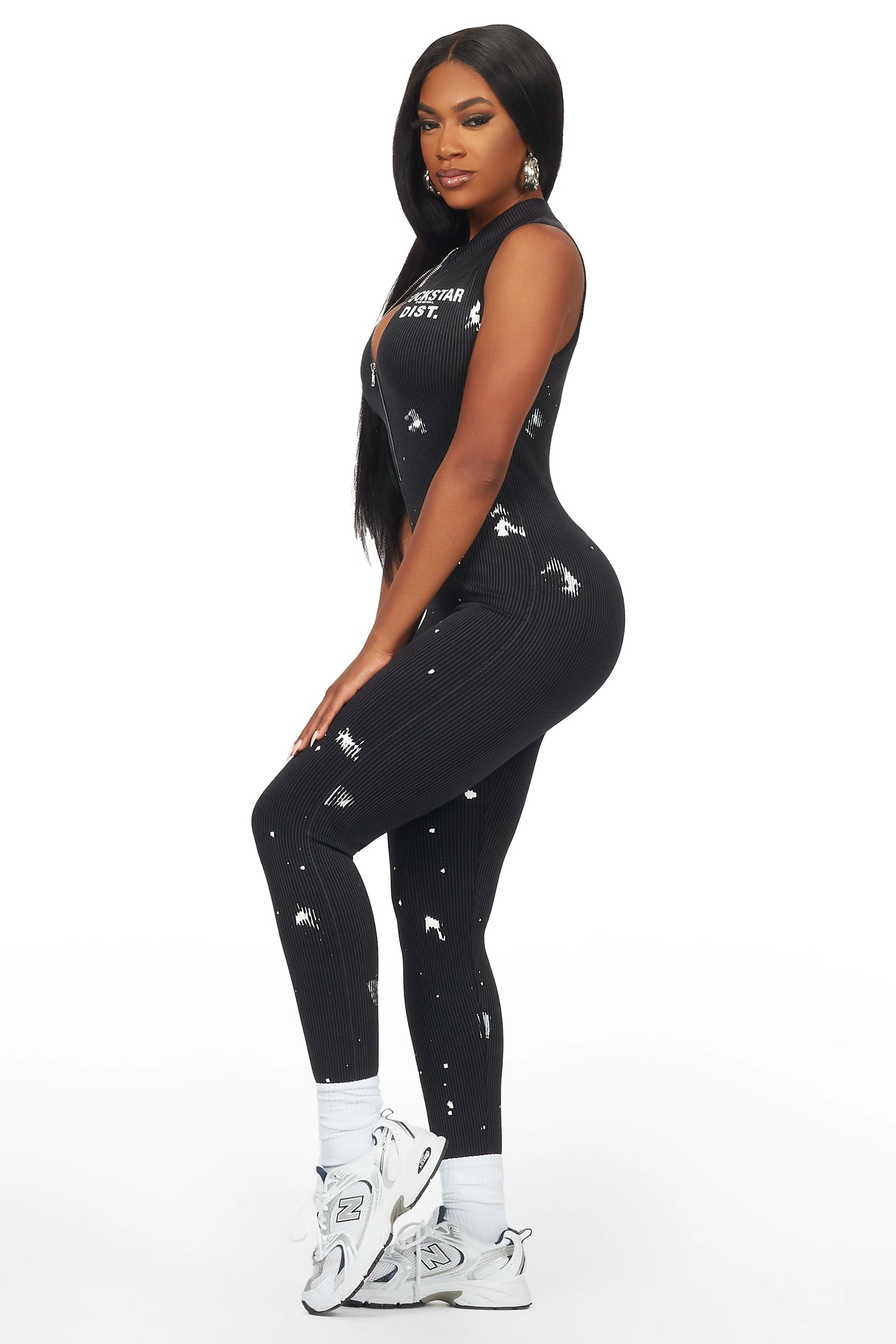 Saheera Black Painted Jumpsuit