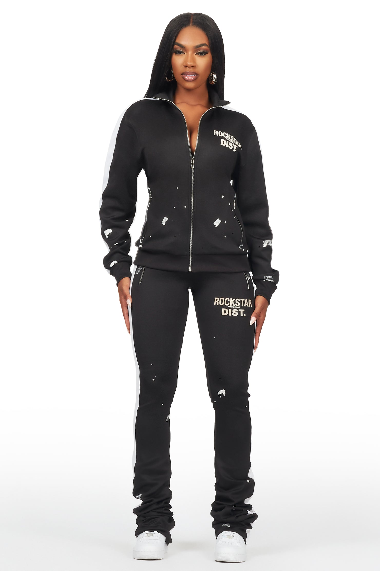 Hadley Black Tricot Super Stacked Trackset