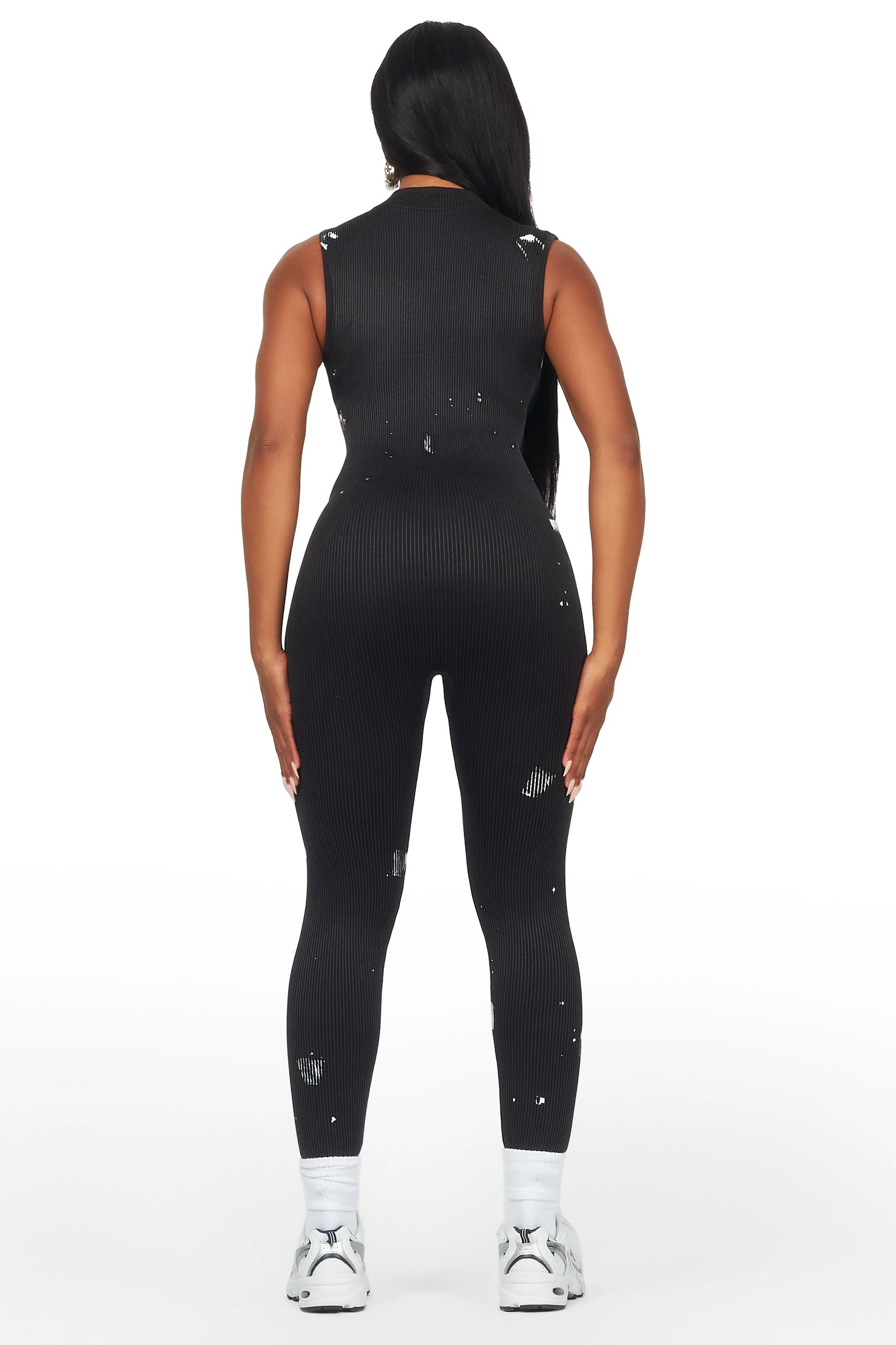 Saheera Black Painted Jumpsuit