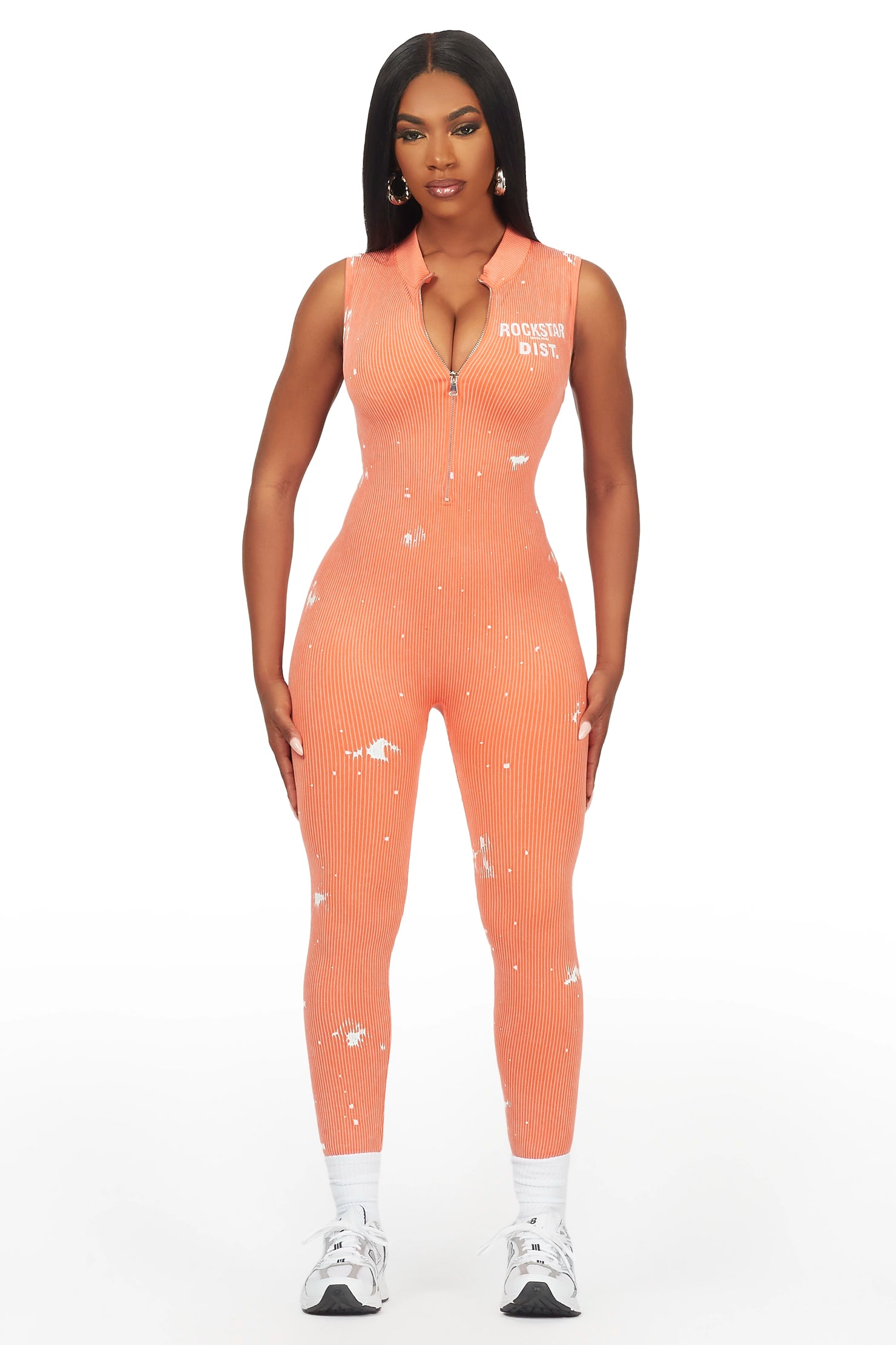Saheera Orange Painted Jumpsuit