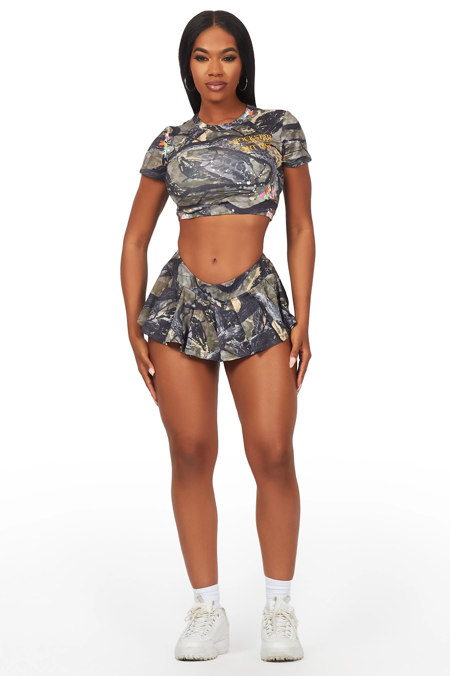 Salute Camo Micro Mini Skirt Set