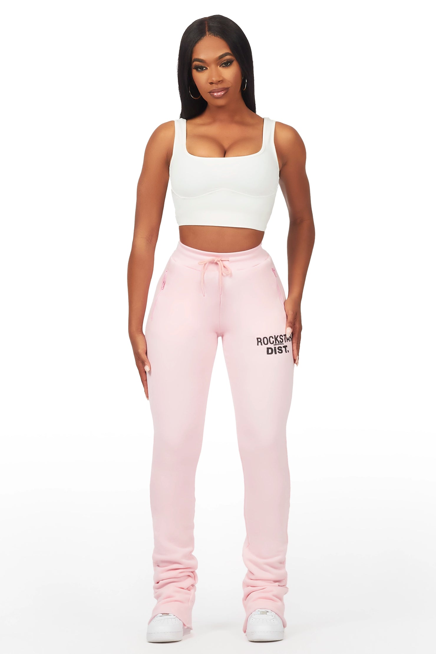 Juliana Light Pink Super Stacked Track Pant