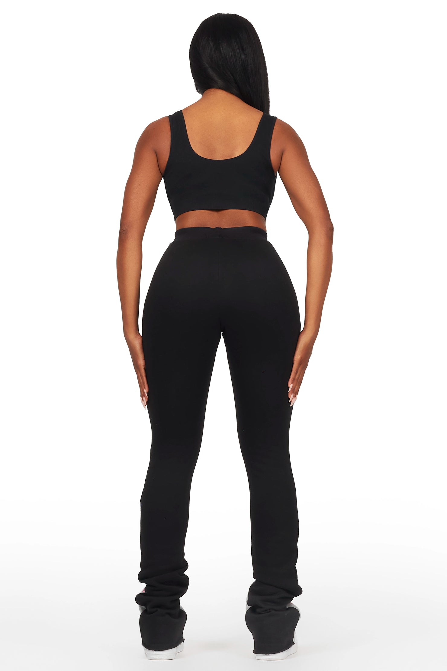 Karenthia Black Stacked Track Pant