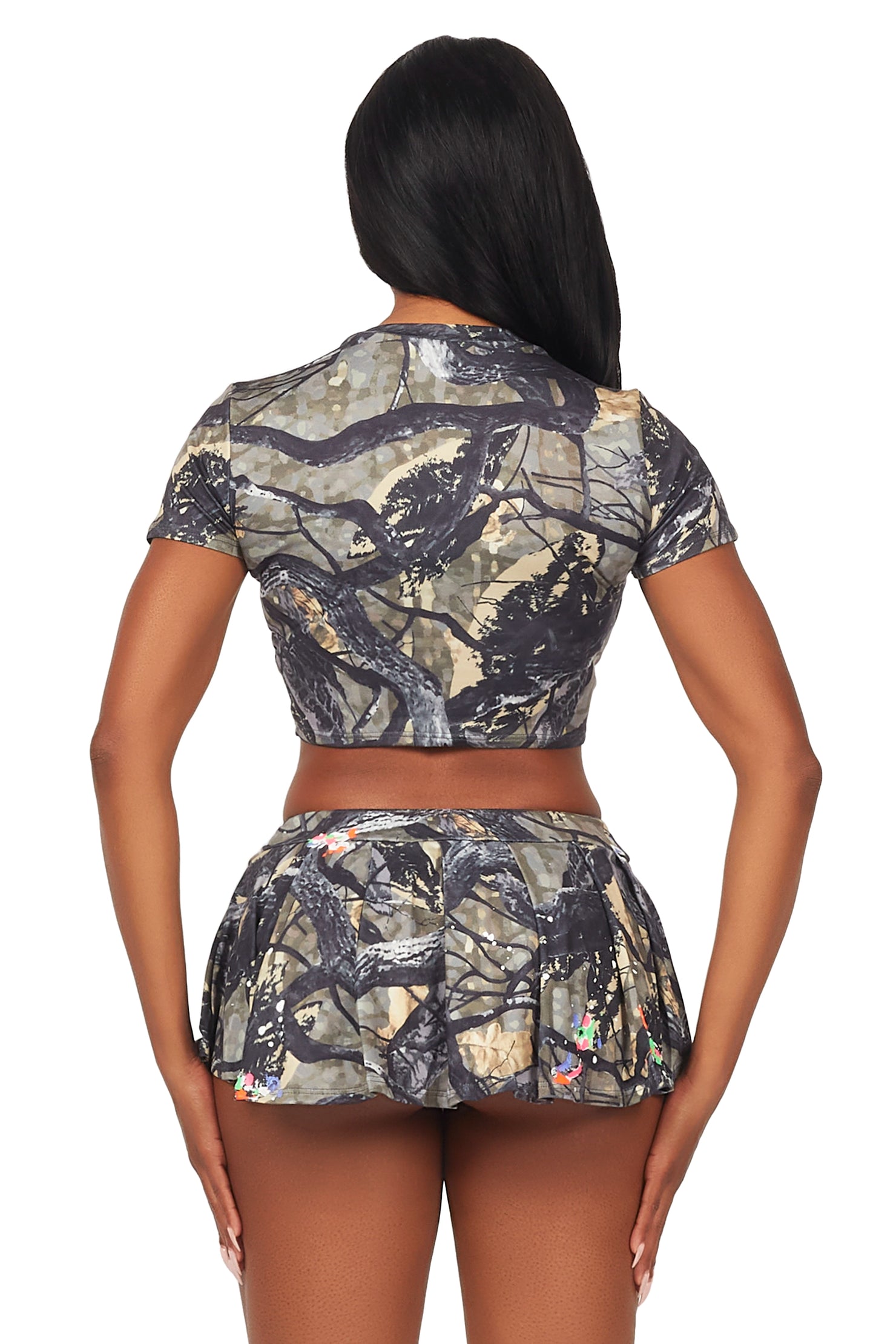 Salute Camo Micro Mini Skirt Set