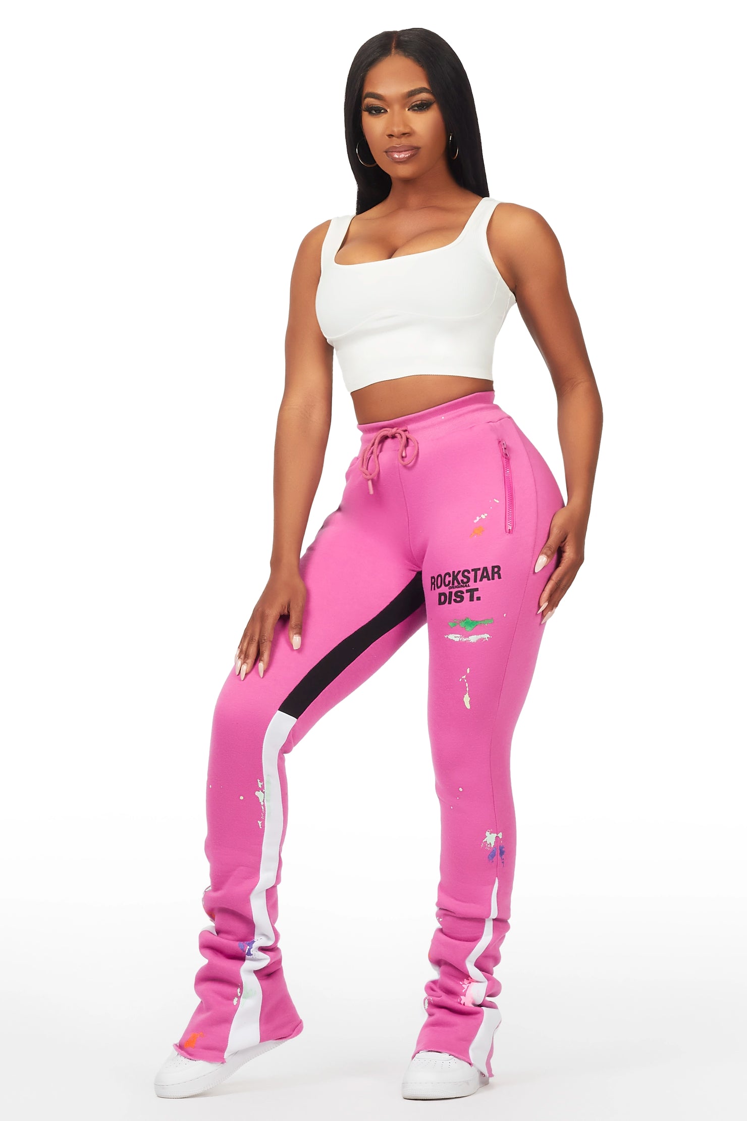 Karenthia Orchid Stacked Track Pant