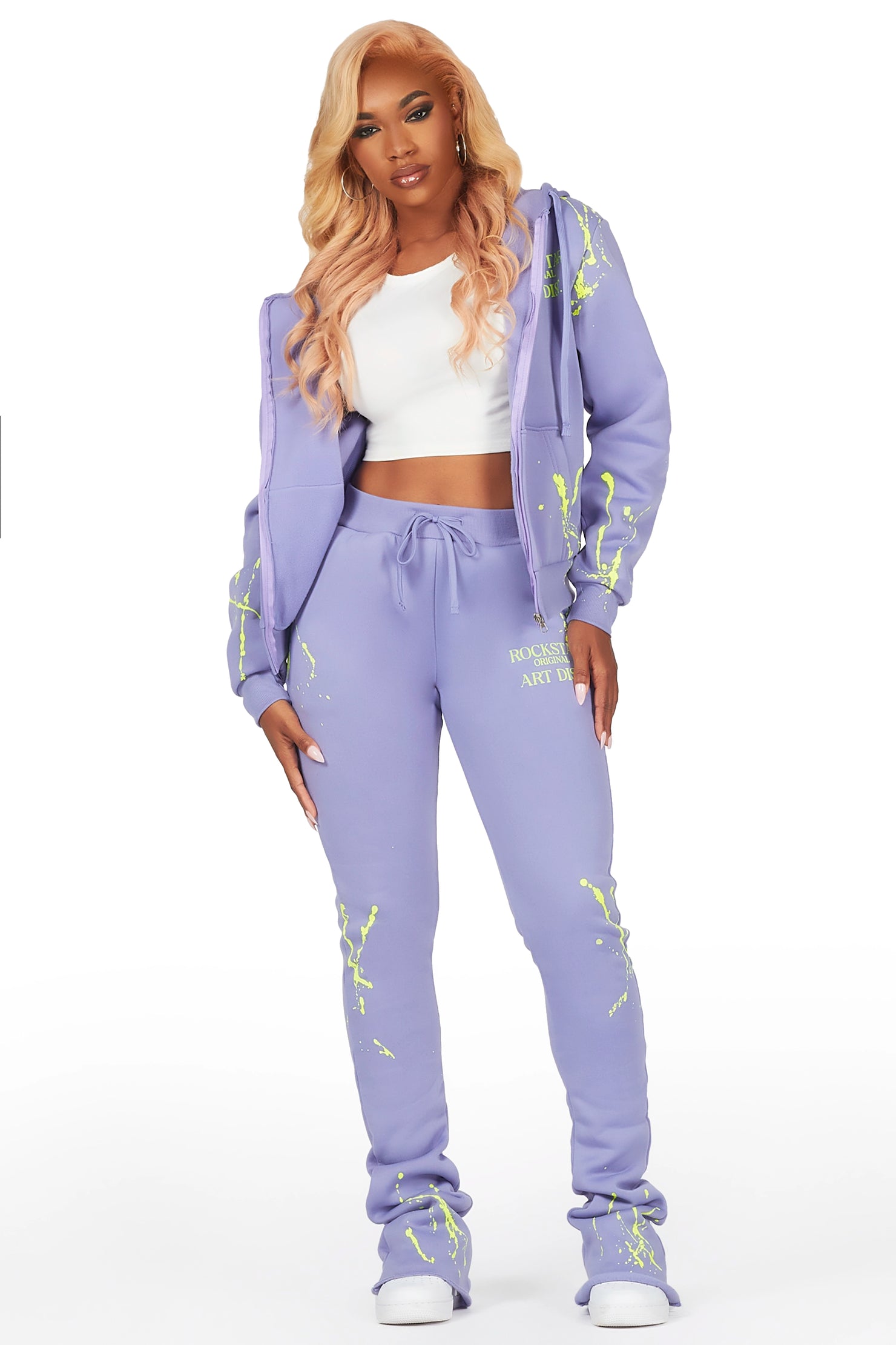 Destinee Periwinkle Zip Up Super Stacked Trackset