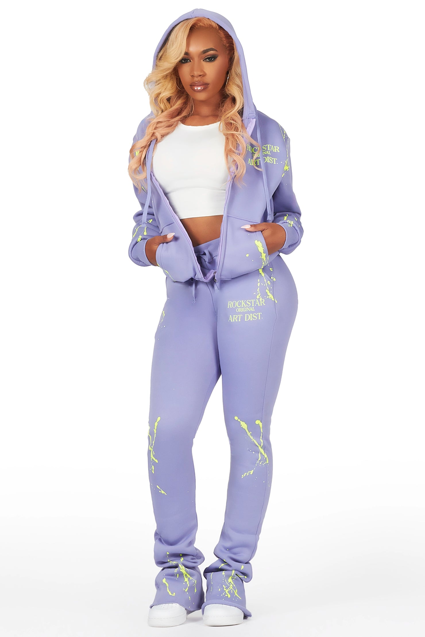 Destinee Periwinkle Zip Up Super Stacked Trackset