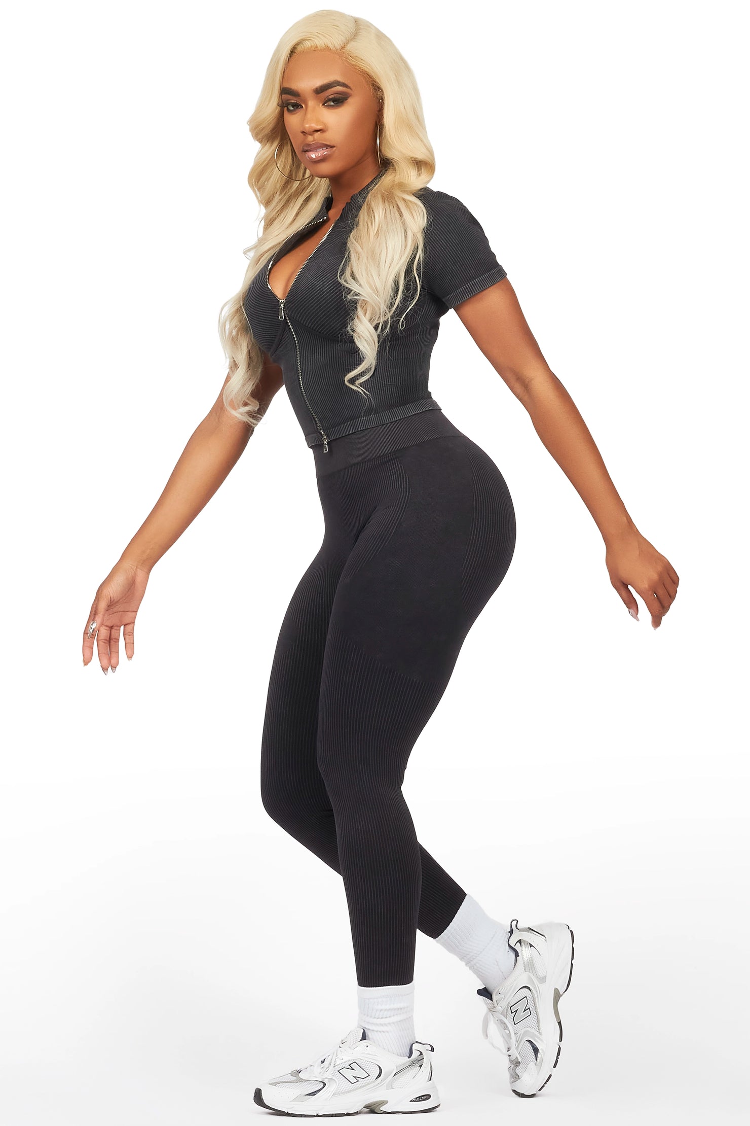 Catira Black Short Sleeve Active Set