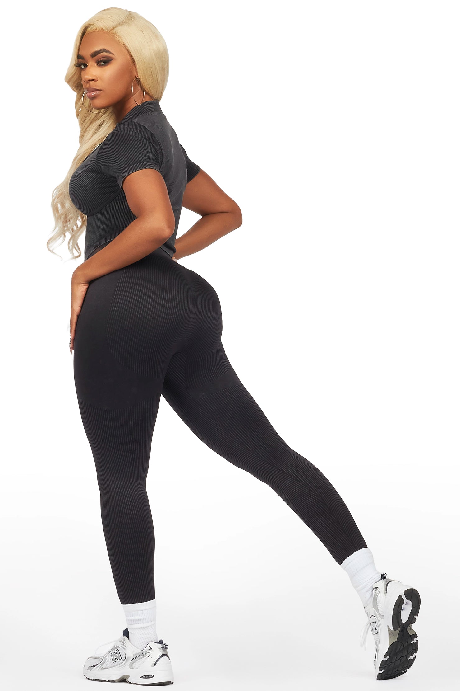 Catira Black Short Sleeve Active Set