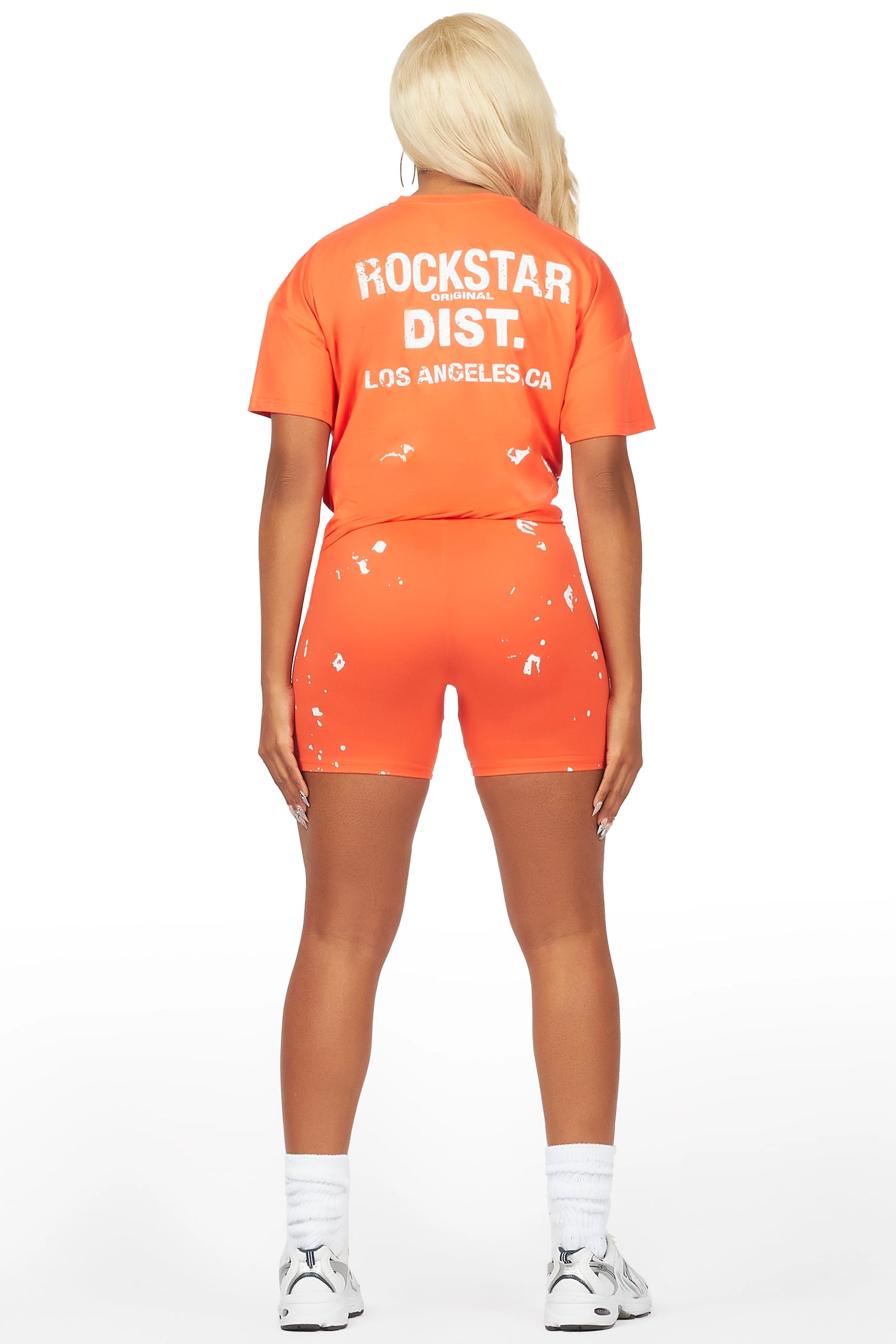 Living For It Orange Bike Short Set