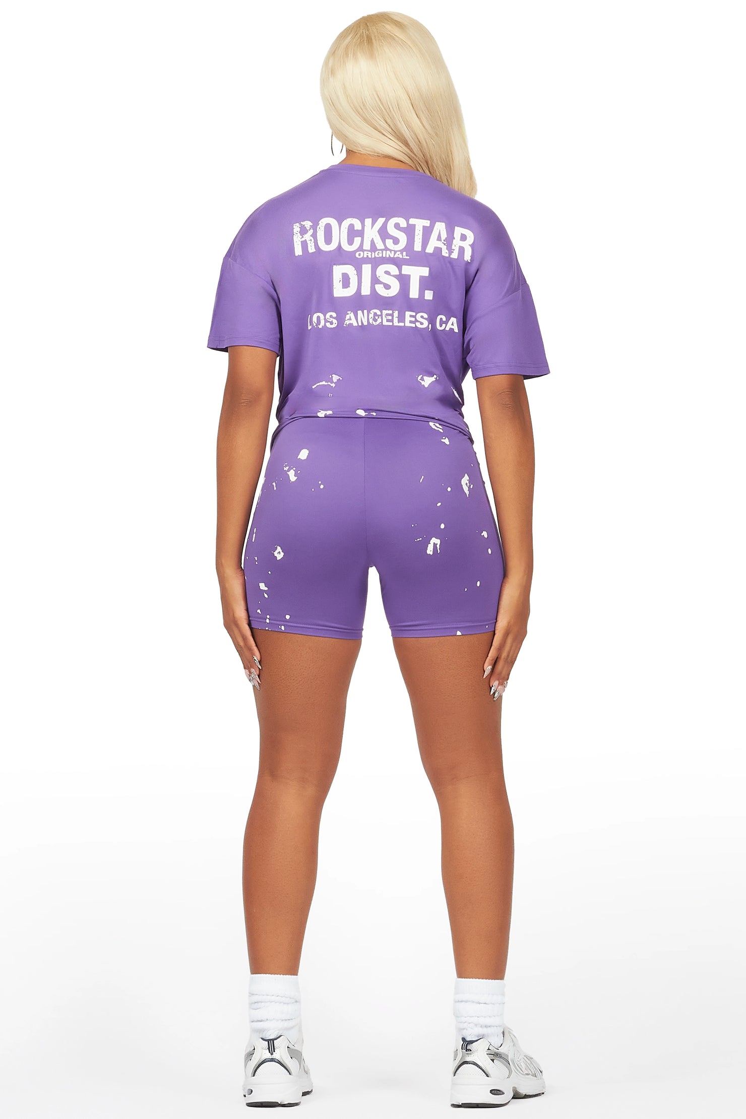 Living For It Purple Bike Short Set