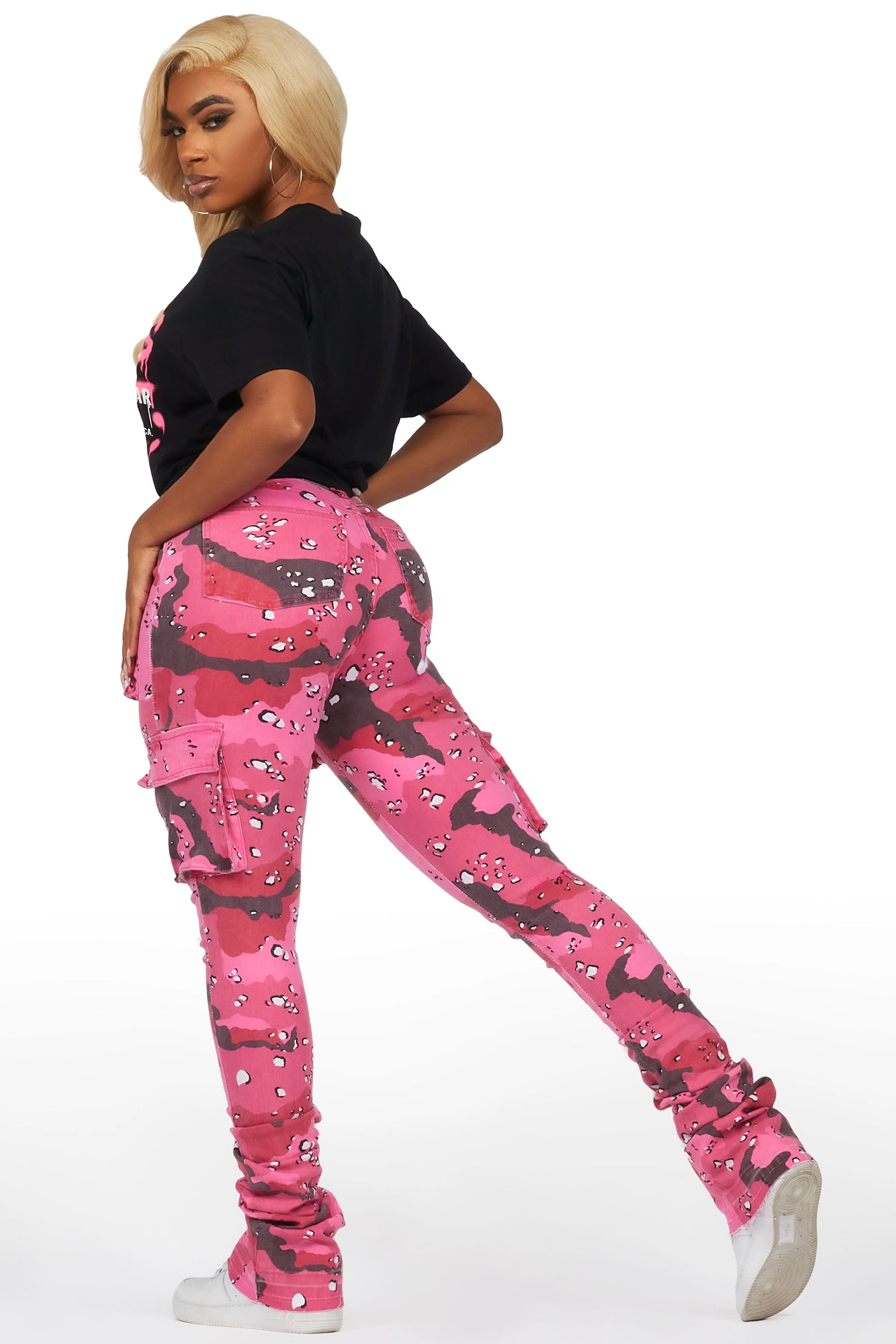 Maliyah Black/Pink T-Shirt & Jean Set