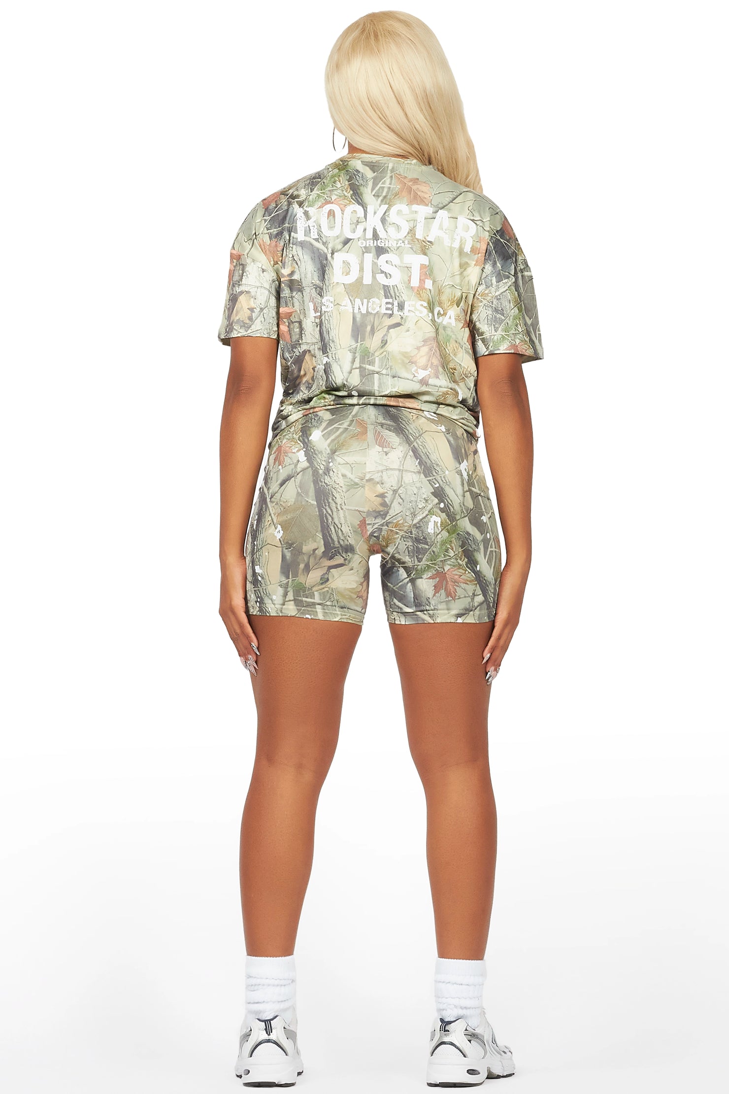 Living For It Tree Camo Bike Short Set