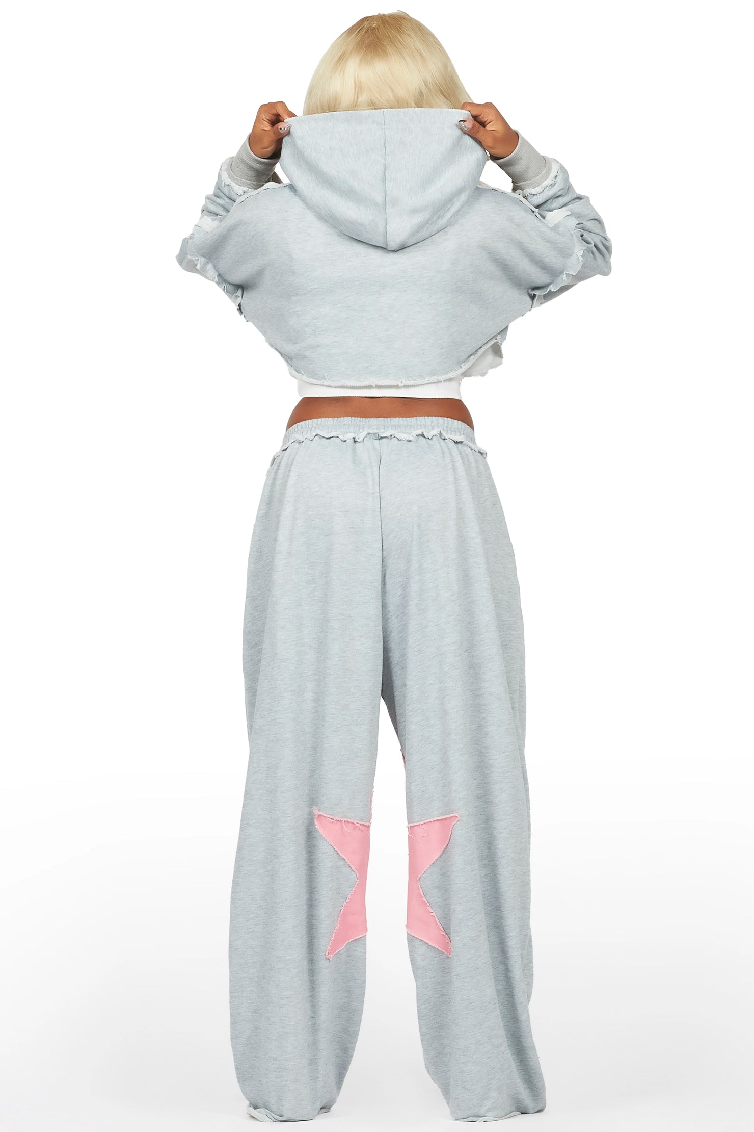 Levena Heather Grey French Terry Oversized Trackset